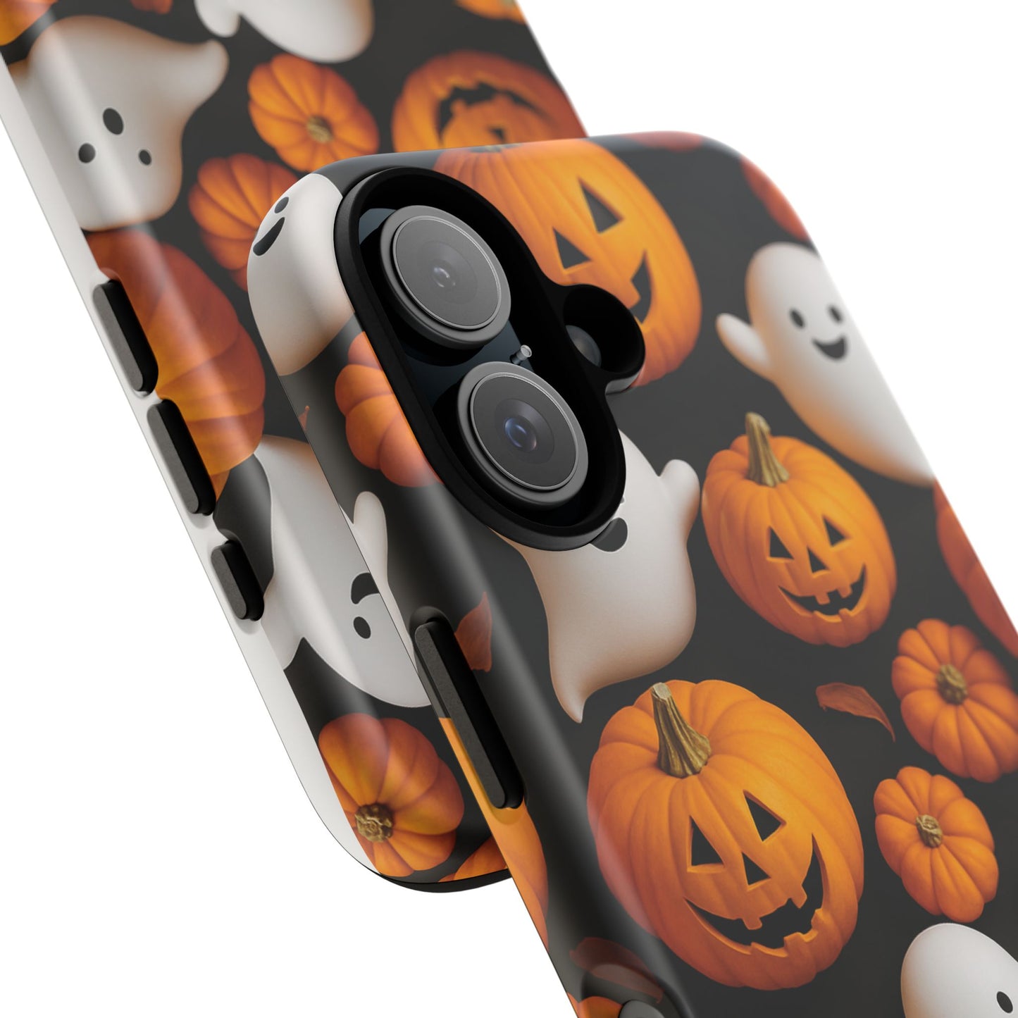 Halloween Phone Case, Spooky Ghosts and Pumpkins Design
