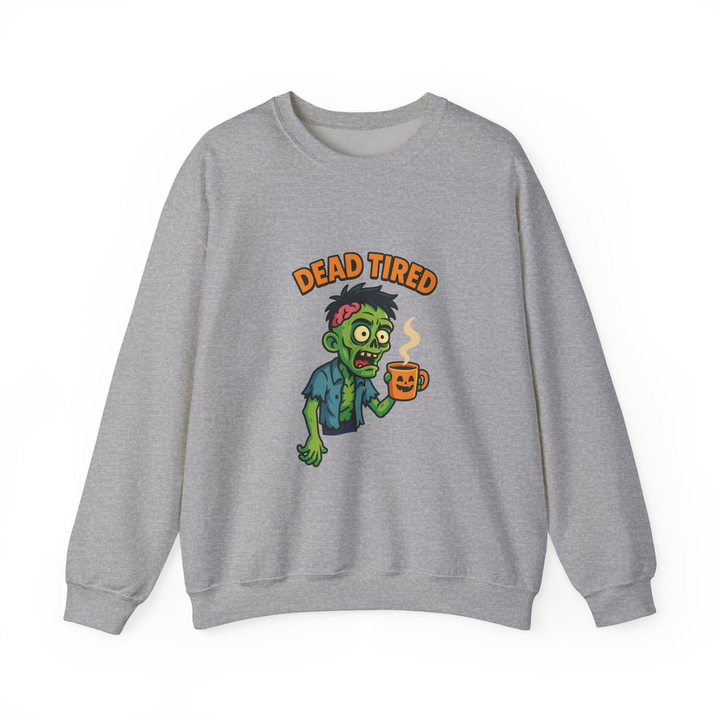 Dead Tired Zombie Sweatshirt, Funny Halloween Crewneck, Spooky Season Apparel