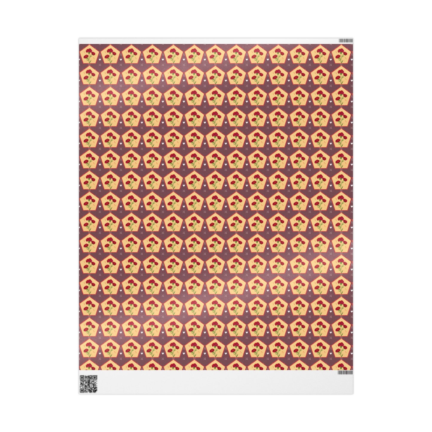 Floral Wrapping Paper Roll — Vintage Red Tulip Gift Wrap Paper for Valentine's Day, Birthdays