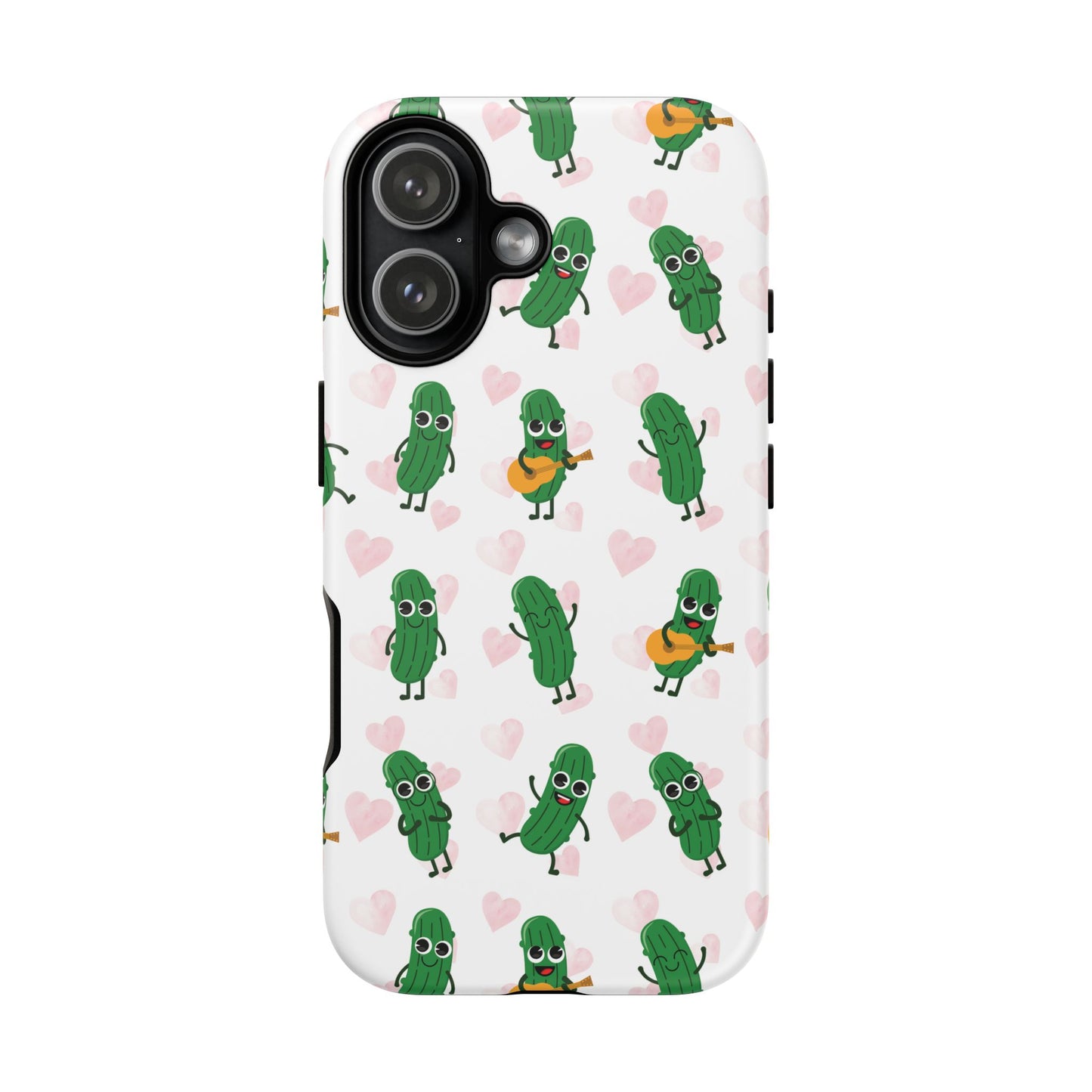 Pickle Pattern Phone Case — Cute Dancing Pickles with Hearts