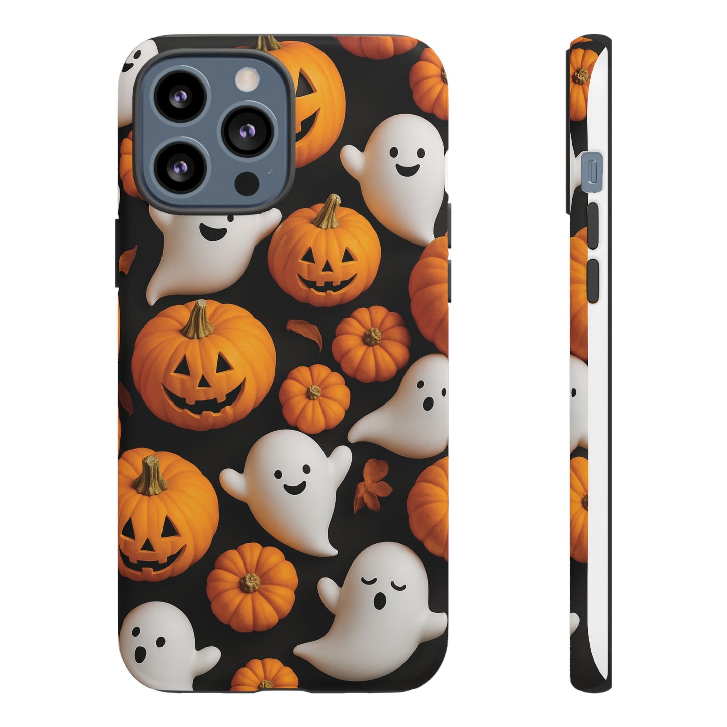 Halloween Phone Case, Spooky Ghosts and Pumpkins Design