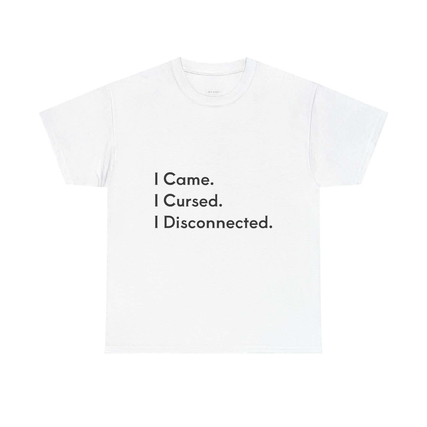 I Came I Cursed I Disconnected Unisex Heavy Cotton Tee, Funny Halloween T-Shirt