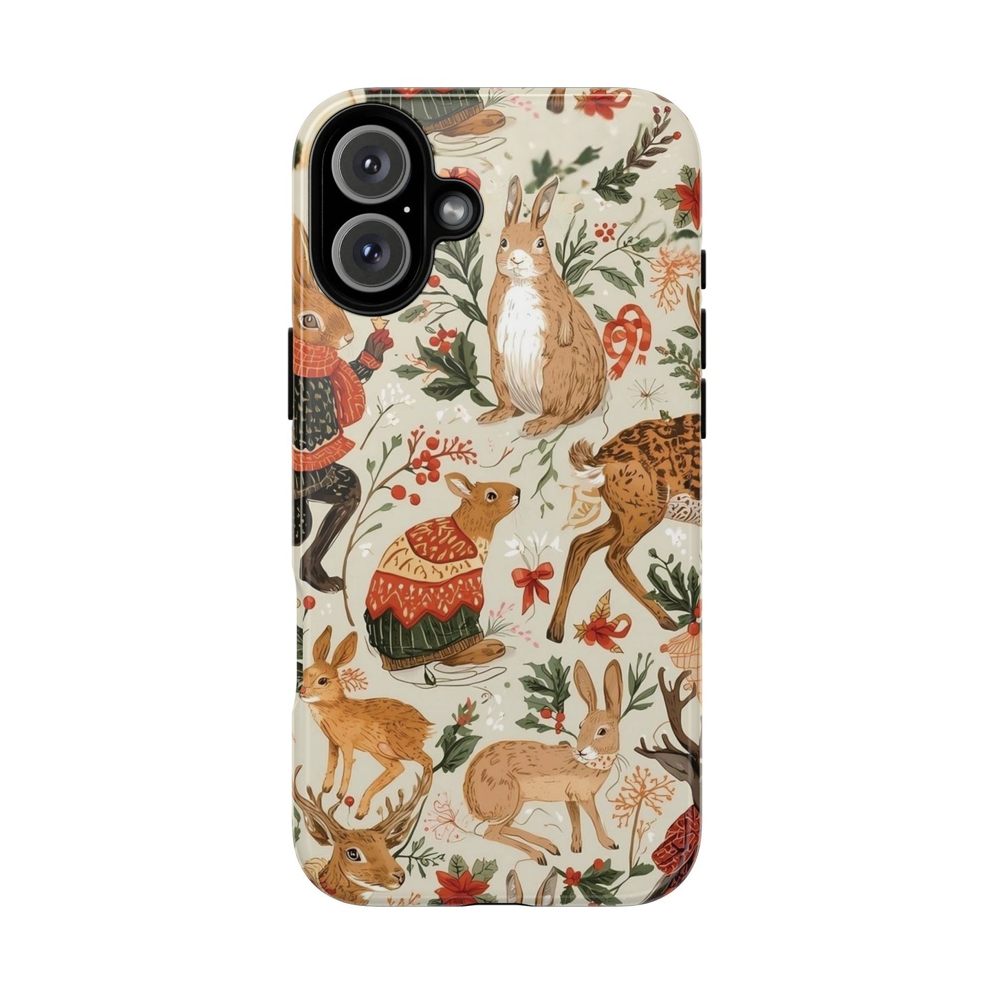 Christmas Phone Case, Animals in Christmas Spirit - Tough and Stylish for Nature Lovers