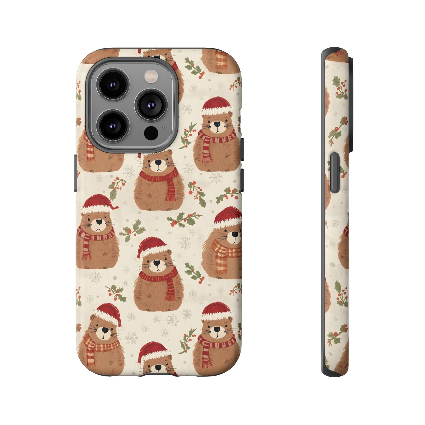 Christmas Phone Case, Cute Capybara Phone Case for Iphone 17, 16, 15, 14, 13, 12, 11 & Samsung