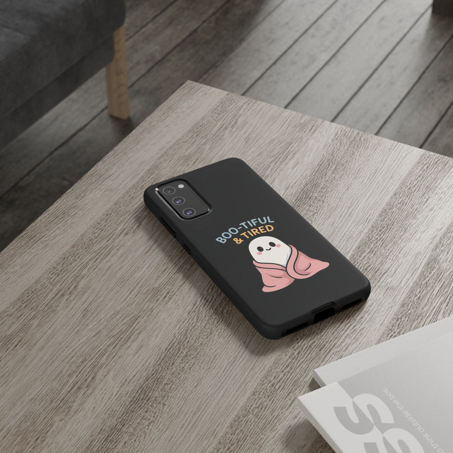 Boo-tiful & Tired Phone Case, Halloween-Themed Design