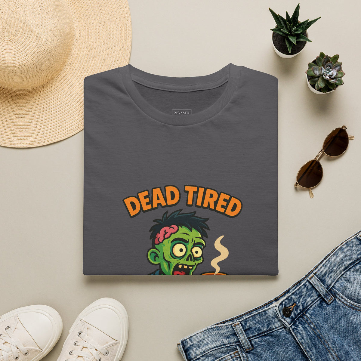 Dead Tired Zombie T-Shirt, Gifts for Halloween