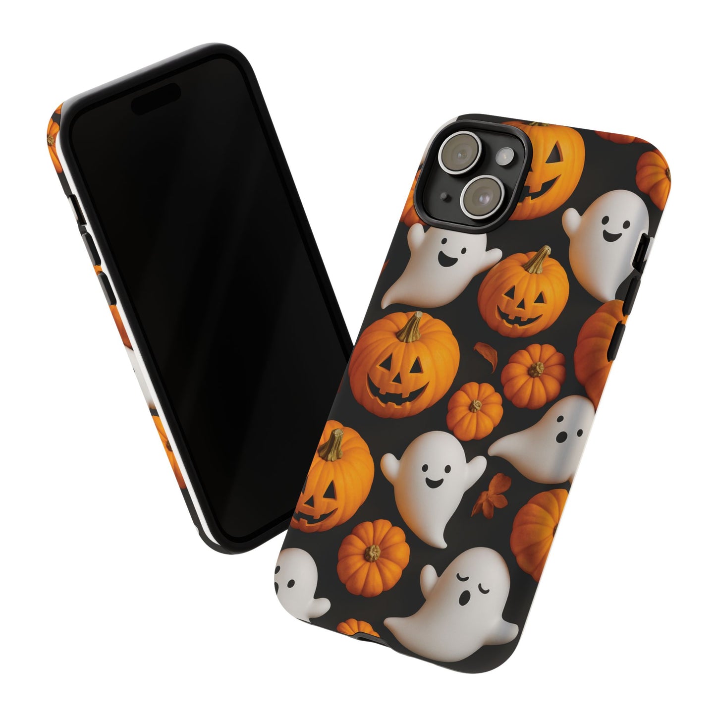 Halloween Phone Case, Spooky Ghosts and Pumpkins Design