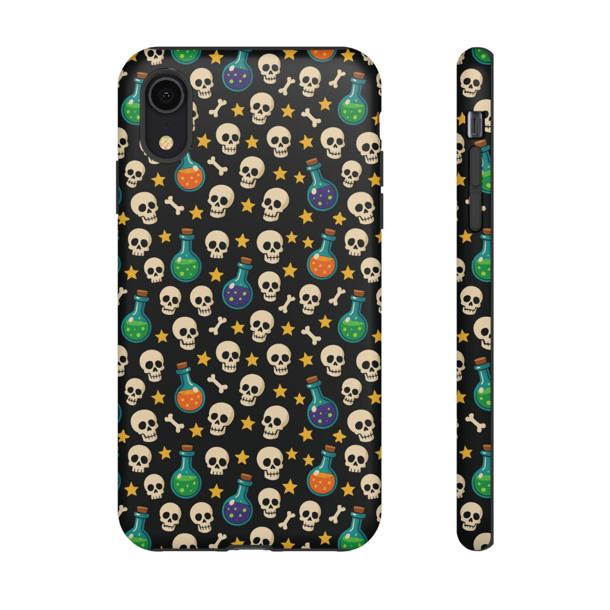 Skull & Potion Phone Case, Trendy Cell Phone Cover, Halloween Gift, Gothic Phone Accessory, Spooky Style Case, Tough Cases