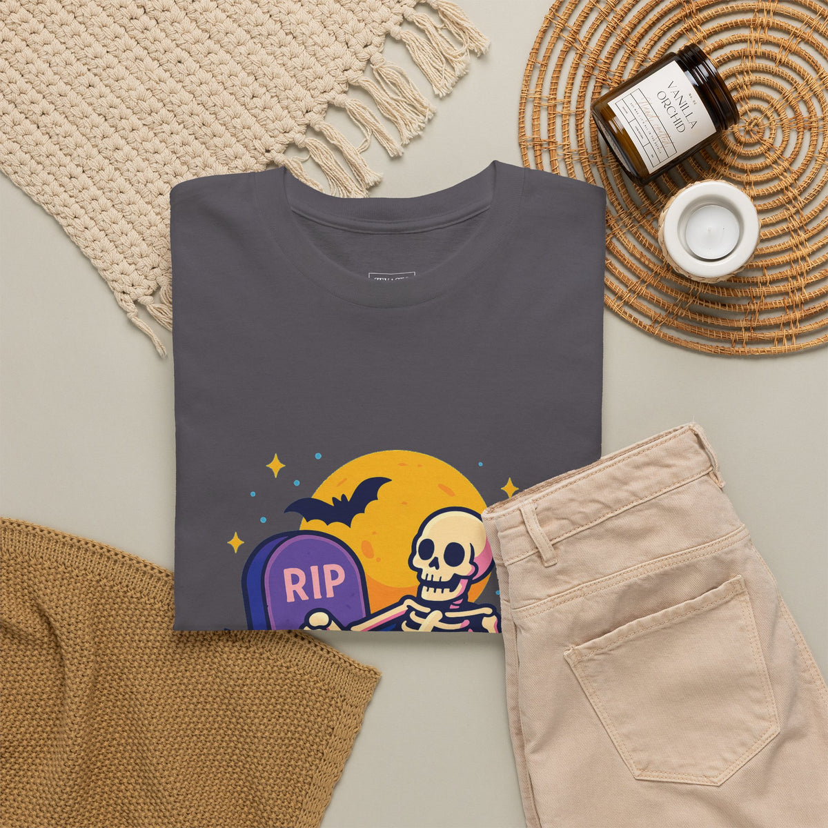 Skeleton Tee - Just Resting My Bones, Unisex Halloween Shirt