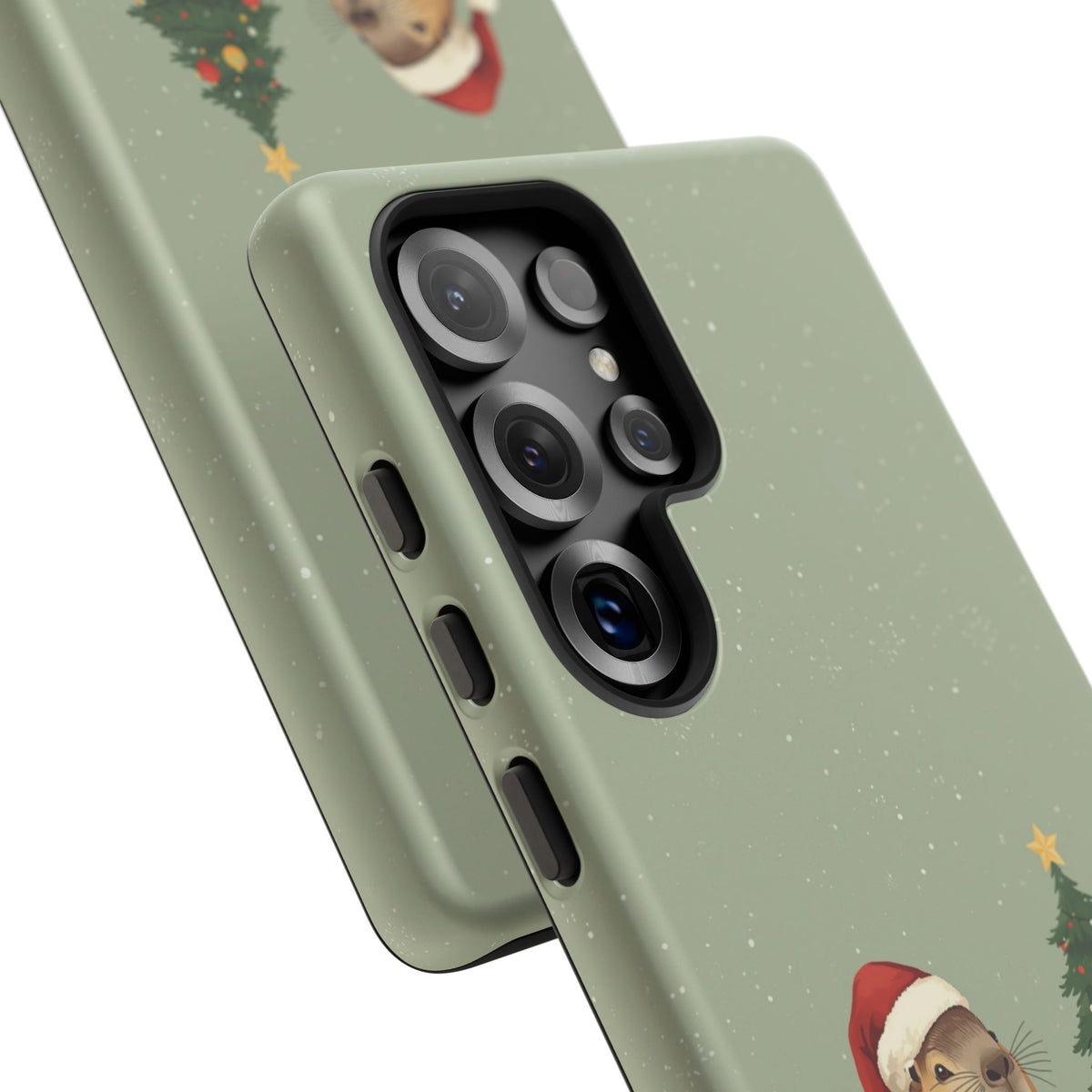 Christmas Phone Case with Capybara Design, Dual Layer Protective Case for Iphone & Samsung