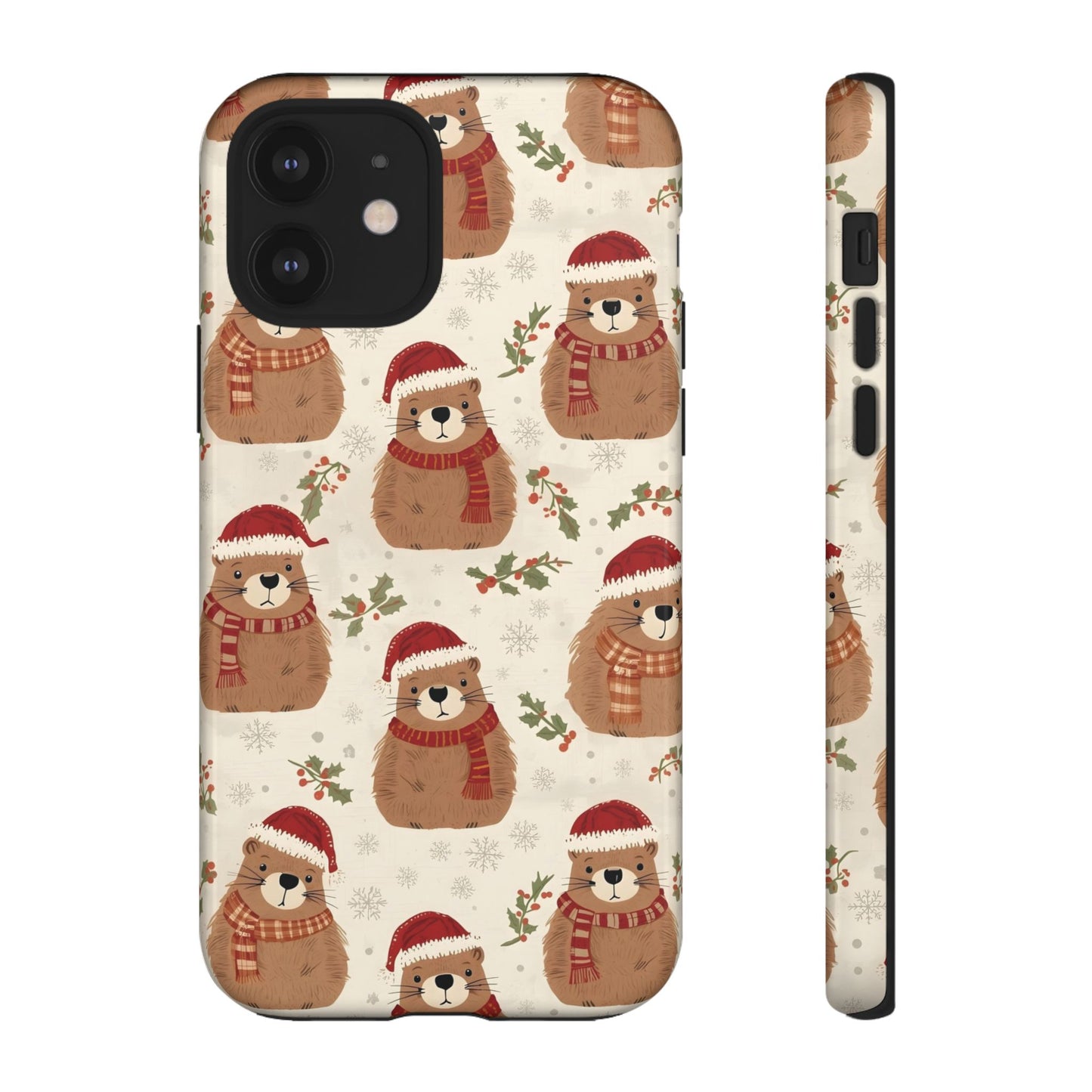 Christmas Phone Case, Cute Capybara Phone Case for Iphone 17, 16, 15, 14, 13, 12, 11 & Samsung