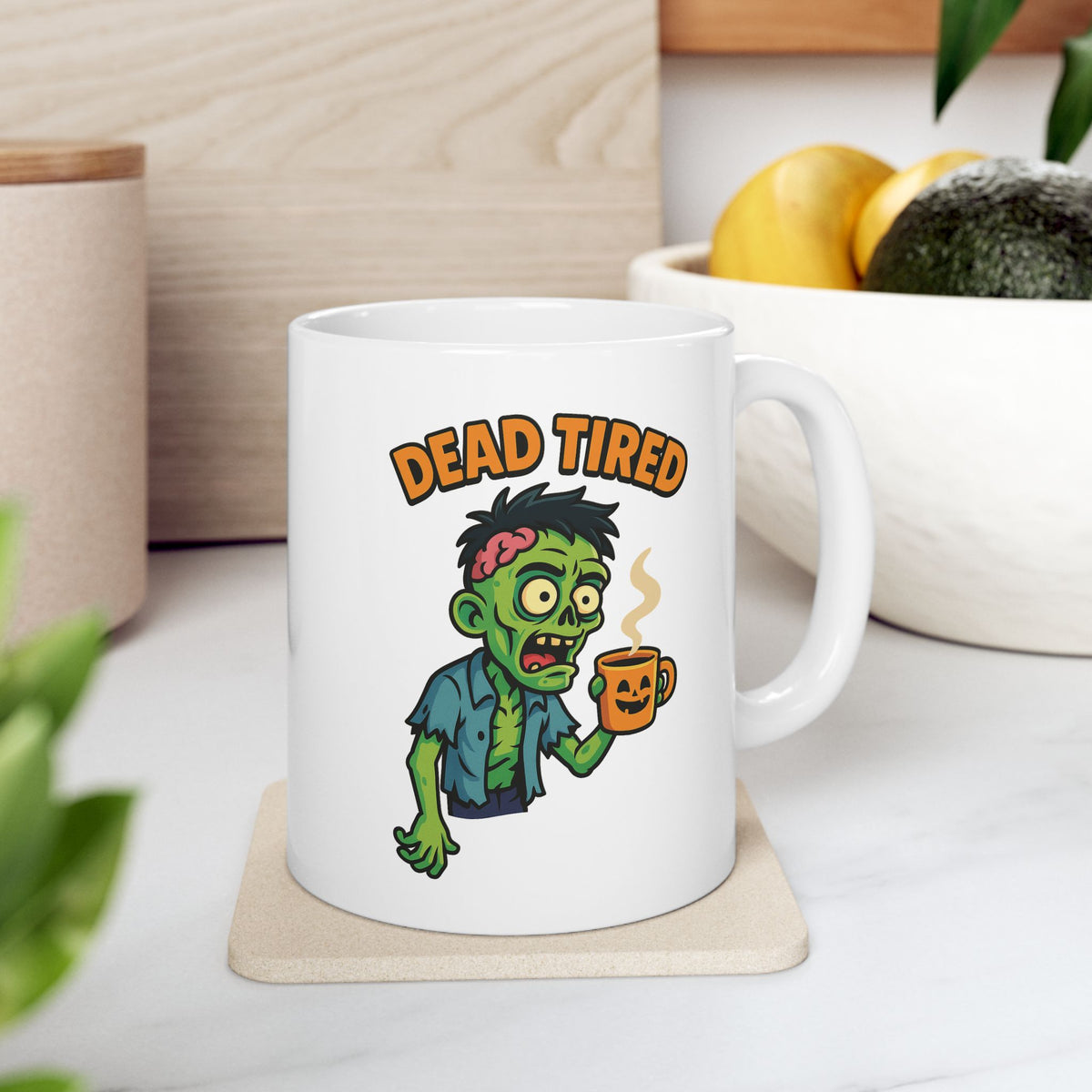 Funny Ceramic Mug, Zombie-Themed Halloween Decor