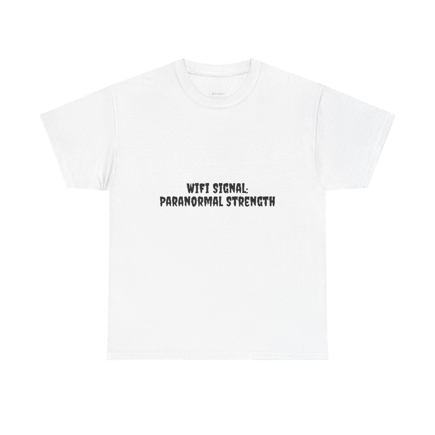 Paranormal Strength Tee, Unisex Heavy Cotton Tee, Funny Wifi Signal T-Shirt, Humor Apparel