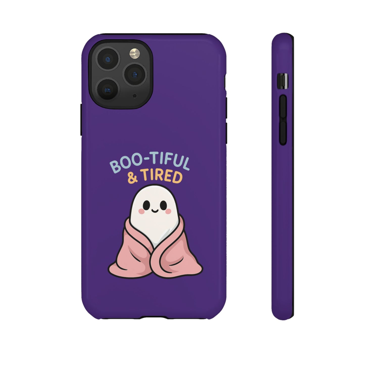 Boo-Tiful & Tired Phone Case, Halloween-Themed Design