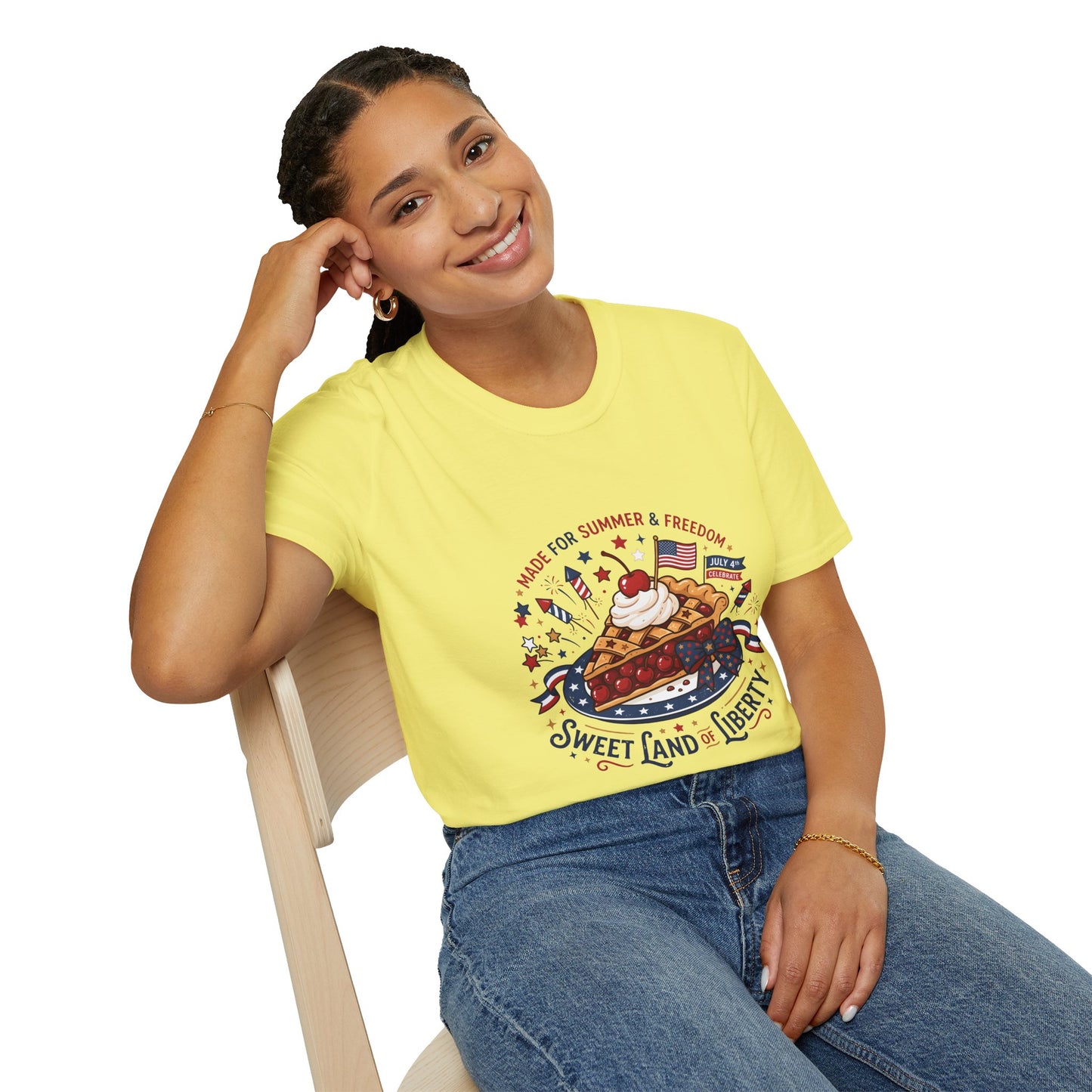 Sweet Land of Liberty Pie T-Shirt — Patriotic 4th of July Dessert Graphic Tee