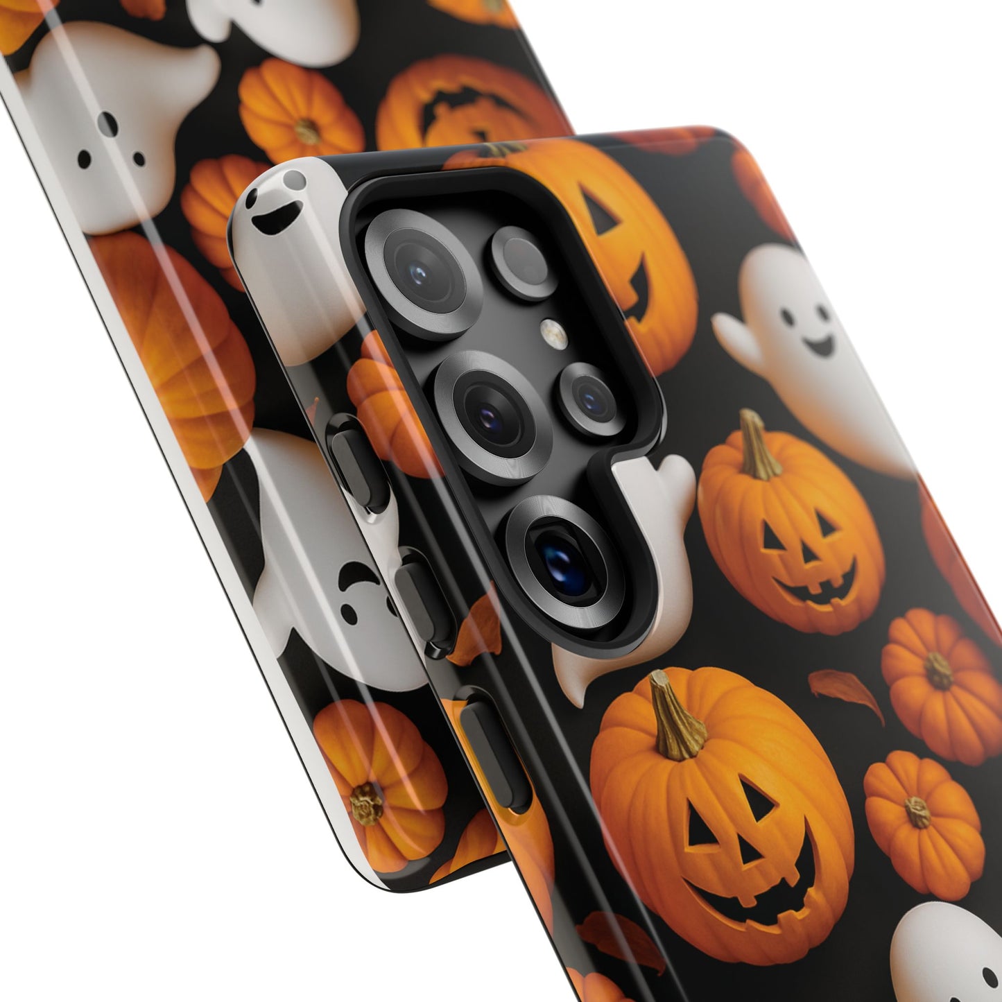 Halloween Phone Case, Spooky Ghosts and Pumpkins Design