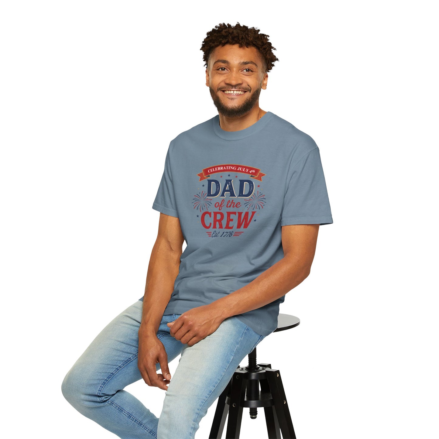Dad of the Crew T-Shirt — Patriotic 4th of July Tee, Independence Day Shirt