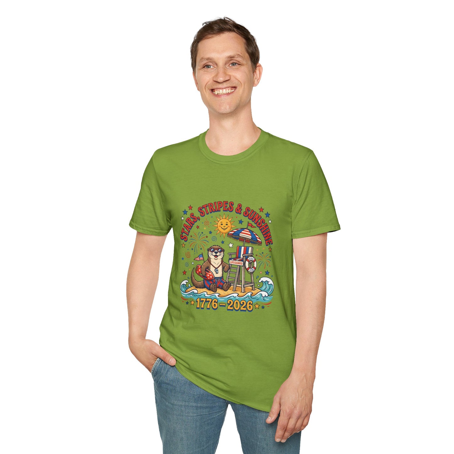 Stars, Stripes & Sunshine T-Shirt — Patriotic 1776–2026 Summer Tee, 4th of July Shirt