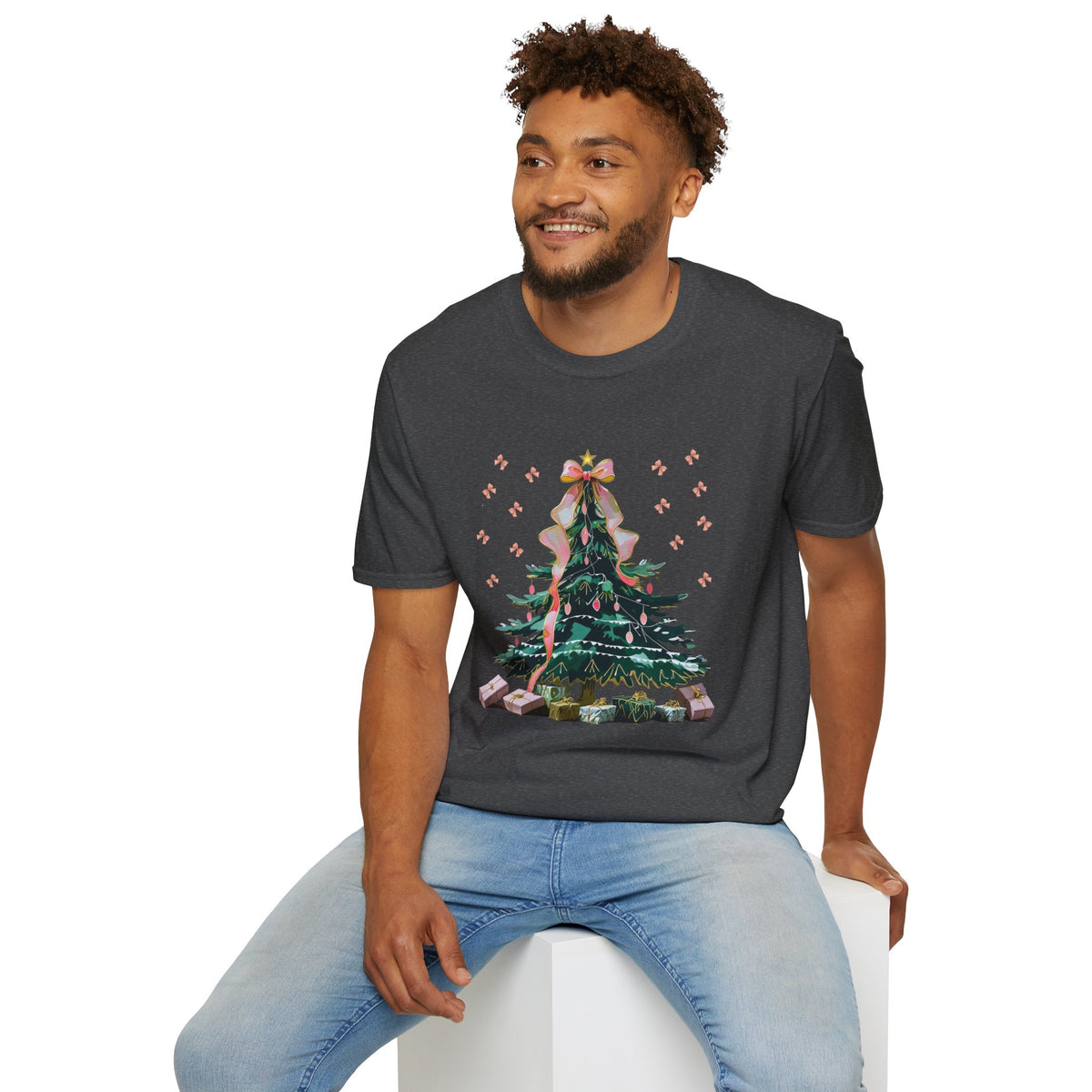 Christmas Tree Unisex Softstyle T-Shirt | Holiday Outfit, Festive Apparel