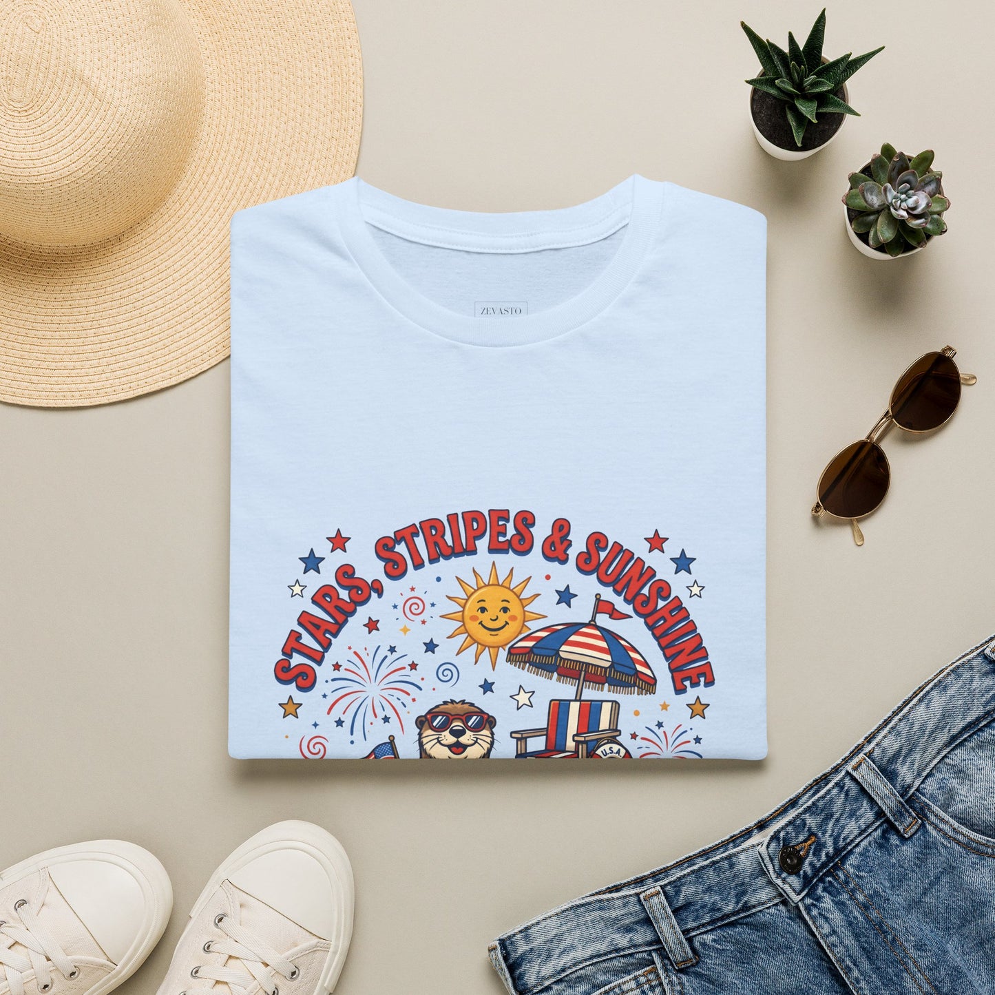 Stars, Stripes & Sunshine T-Shirt — Patriotic 1776–2026 Summer Tee, 4th of July Shirt