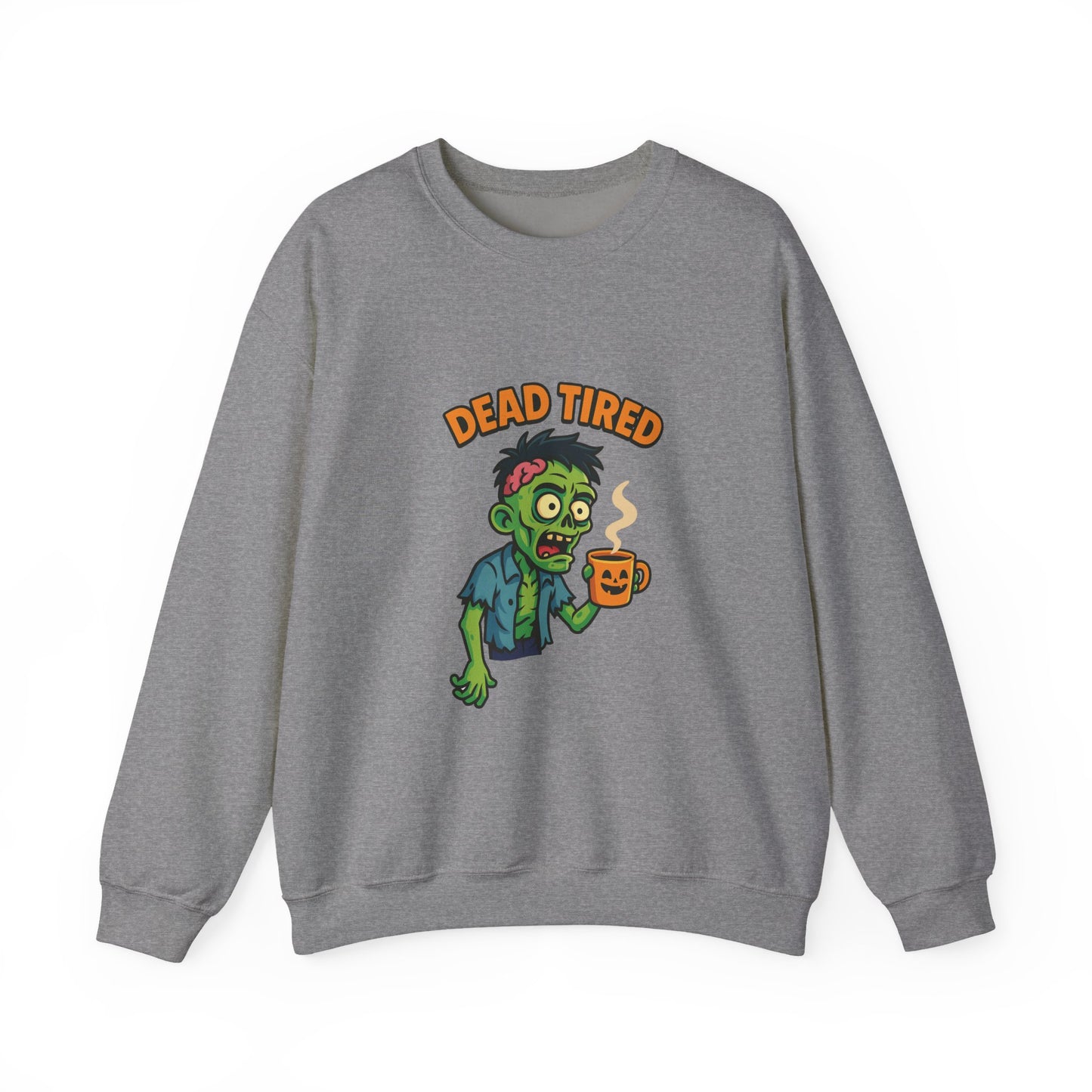 Dead Tired Zombie Sweatshirt, Funny Halloween Crewneck, Spooky Season Apparel