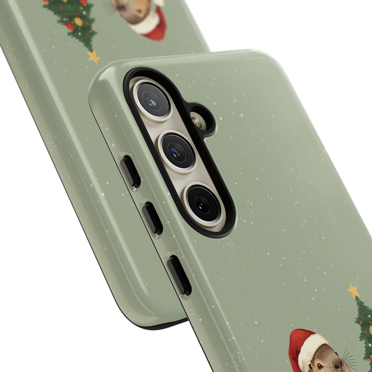 Christmas Phone Case with Capybara Design, Dual Layer Protective Case for Iphone & Samsung