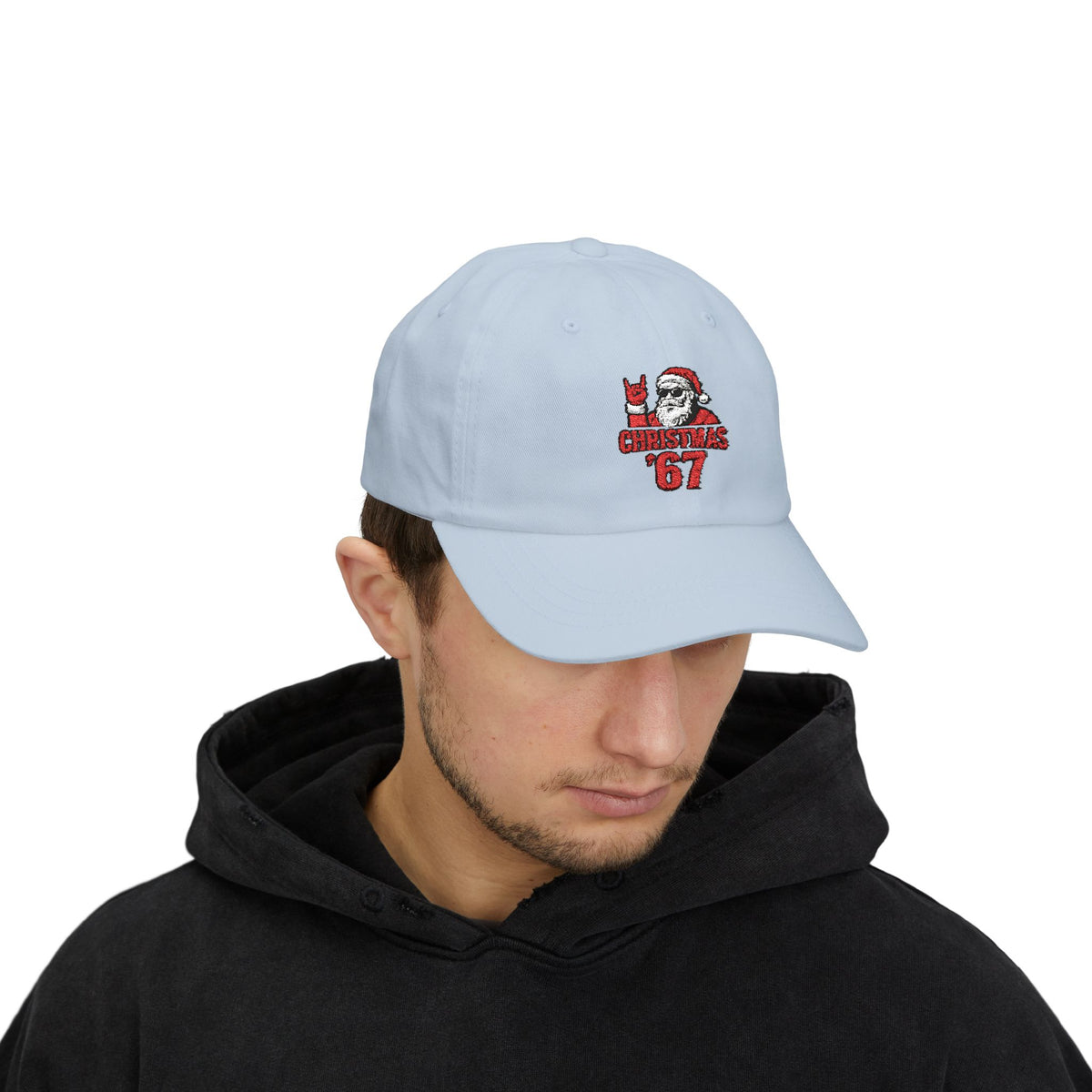 Christmas Cap — Retro Santa 'Christmas '67' Embroidered Holiday Hat