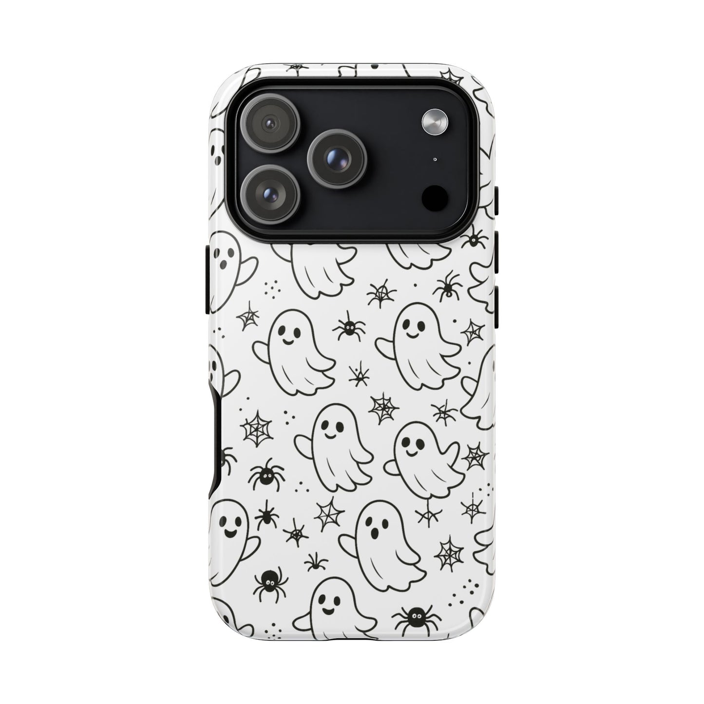 Ghostly Phone Case, Cute Halloween Phone Cover, Tough Phone Case, Spooky Phone Accessory, Ghost Pattern Design