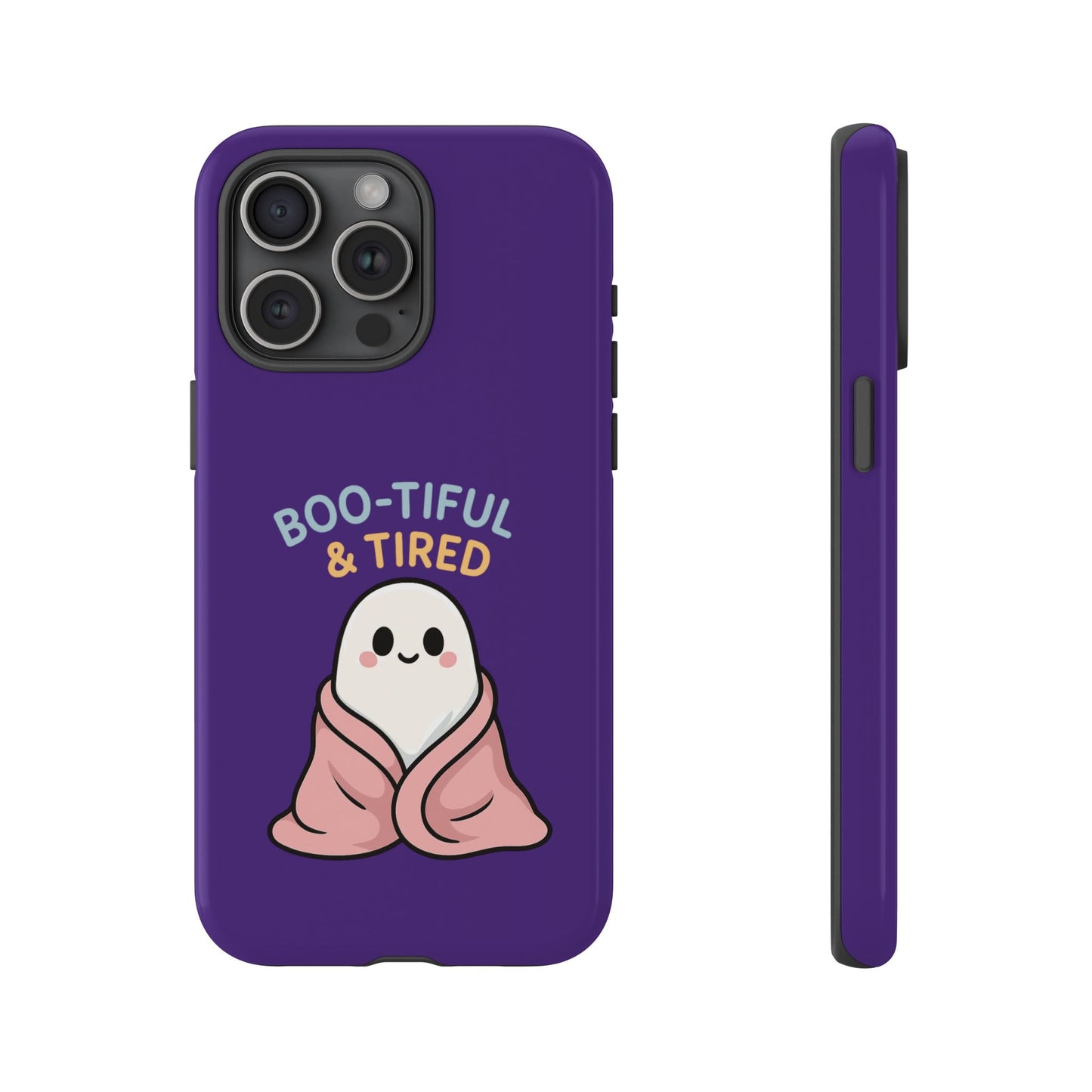 Boo-Tiful & Tired Phone Case, Halloween-Themed Design