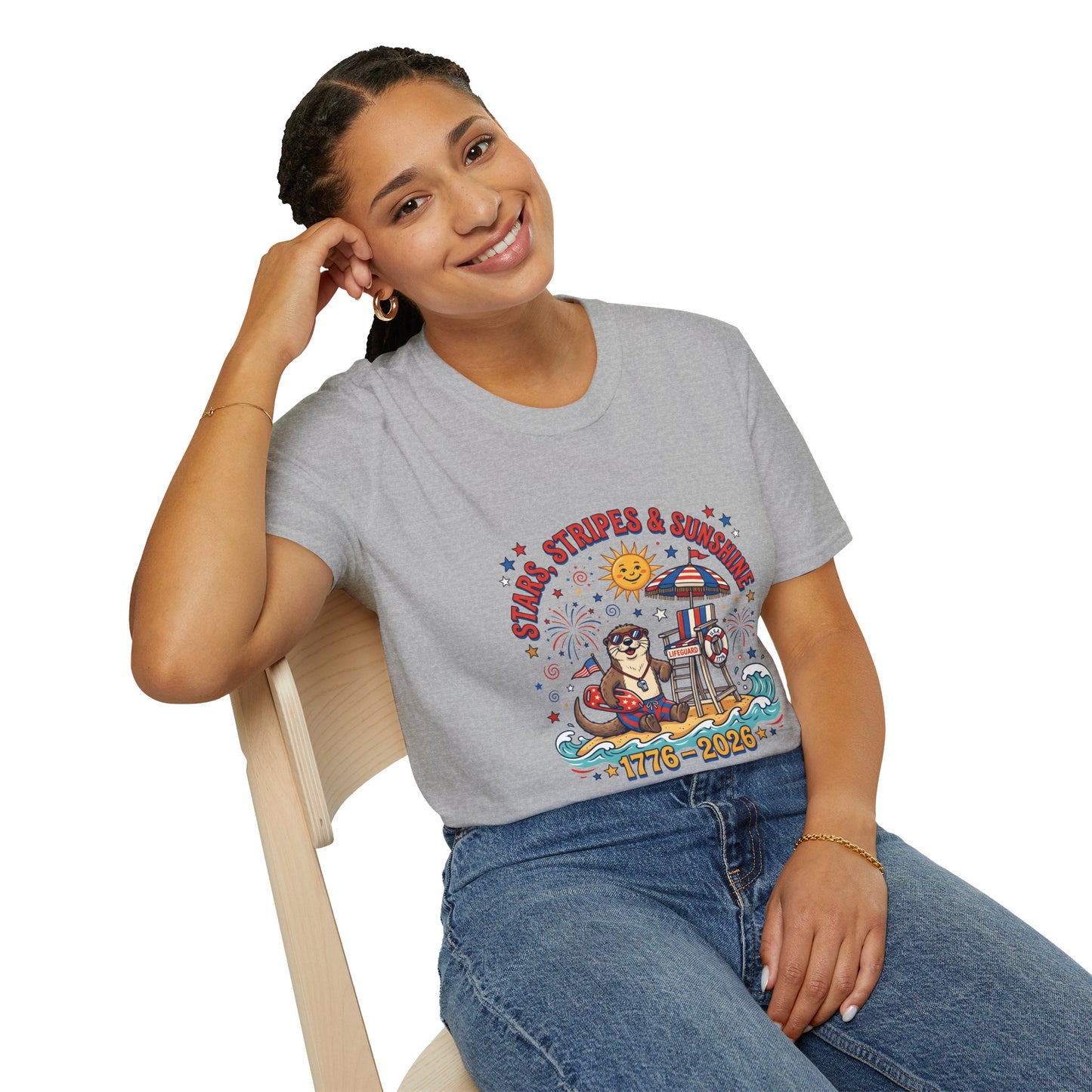 Stars, Stripes & Sunshine T-Shirt — Patriotic 1776–2026 Summer Tee, 4th of July Shirt