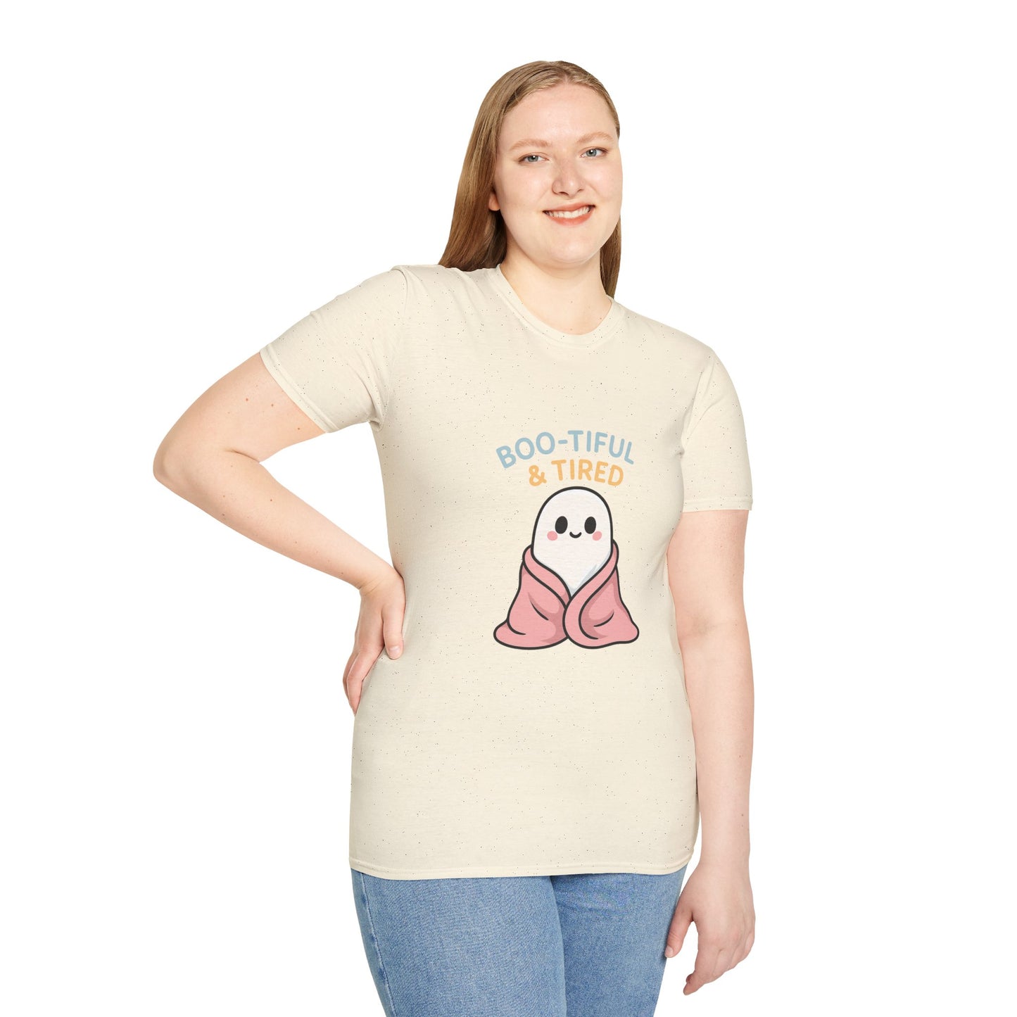 Boo-Tiful & Tired T-Shirt, Halloween-Themed Unisex T-Shirt