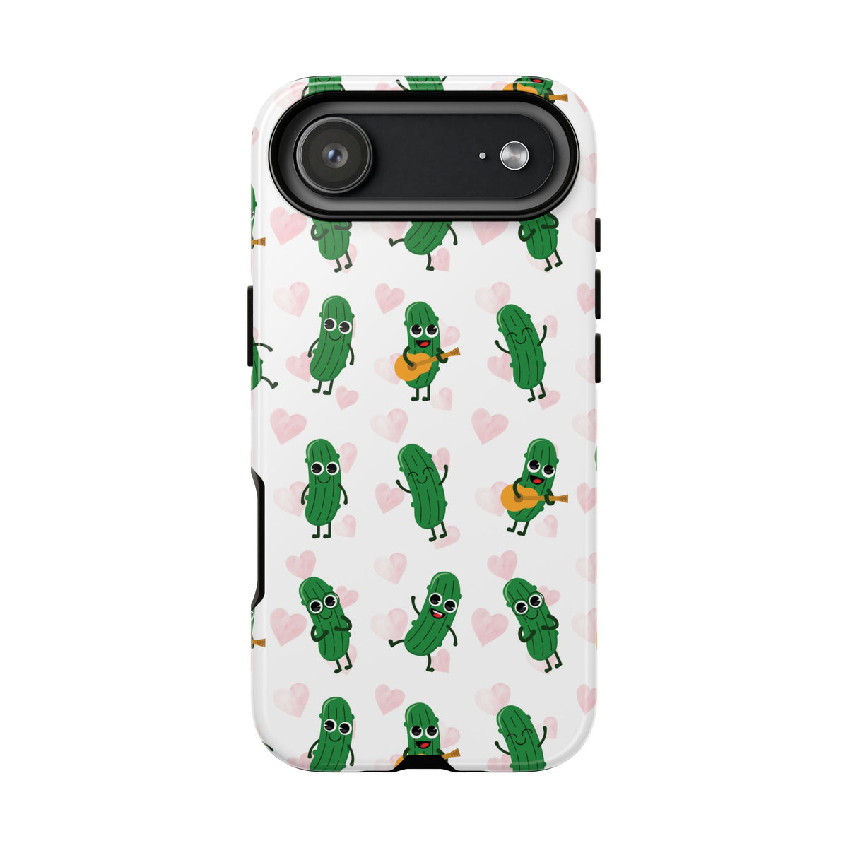 Pickle Pattern Phone Case — Cute Dancing Pickles with Hearts