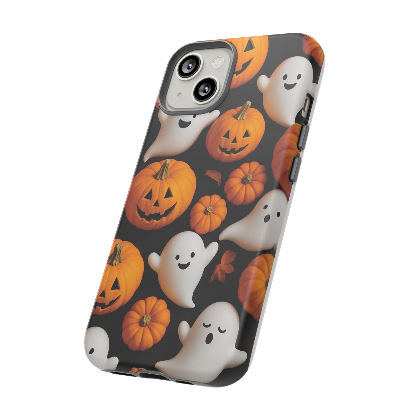 Halloween Phone Case, Spooky Ghosts and Pumpkins Design