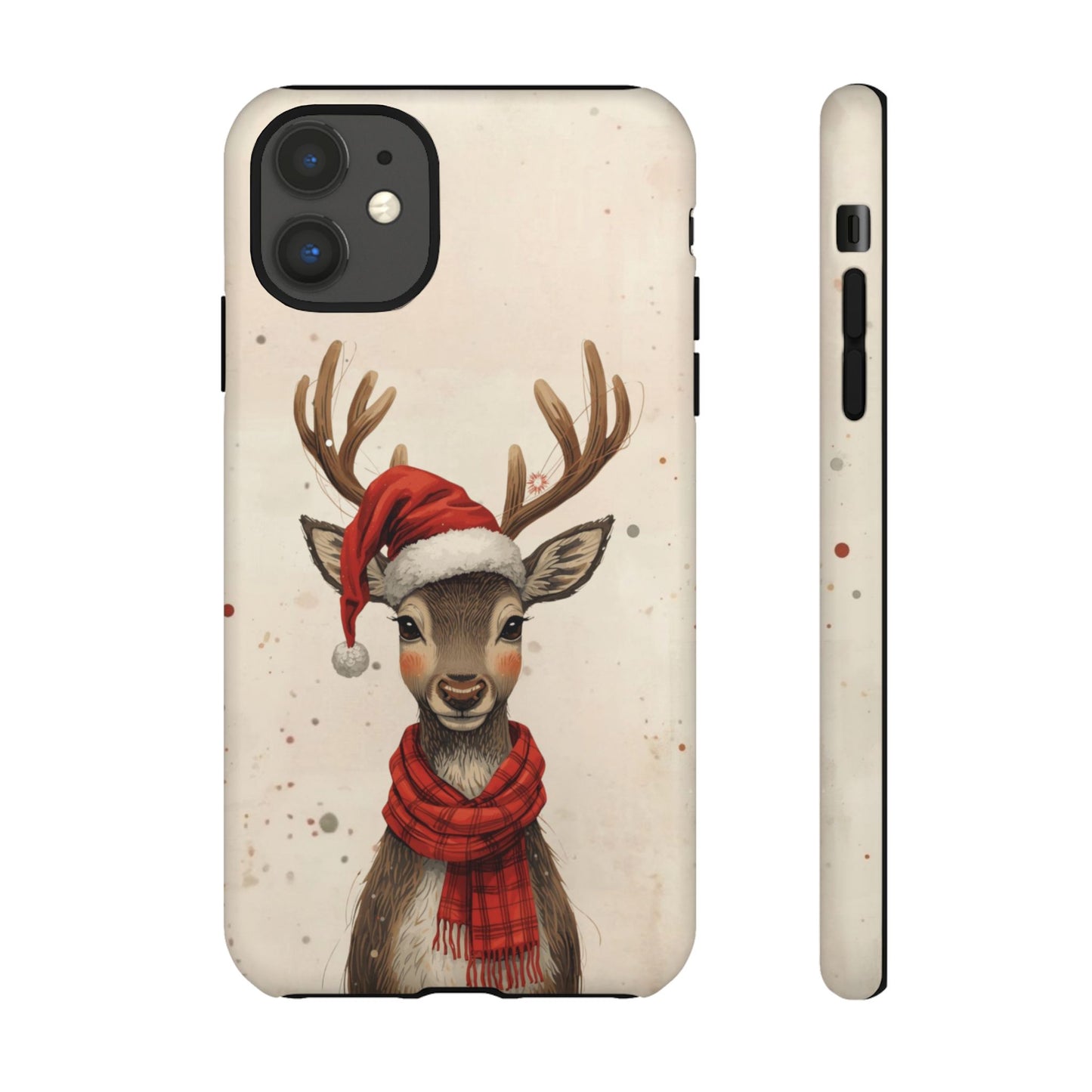 Christmas Reindeer Phone Case, Dual Layer Phone Case for Iphone 17, 16, 15, 14, 13, 12, 11