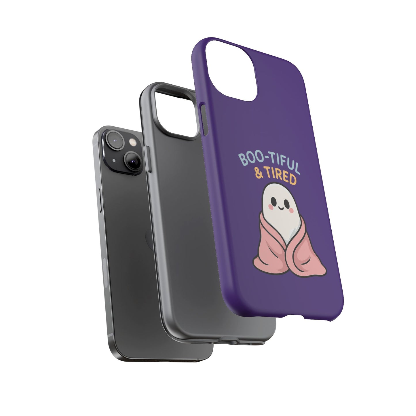 Boo-Tiful & Tired Phone Case, Halloween-Themed Design
