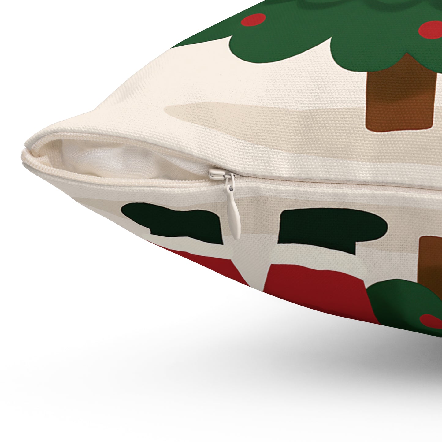 Santa & Christmas Tree Throw Pillow – Holiday Decor