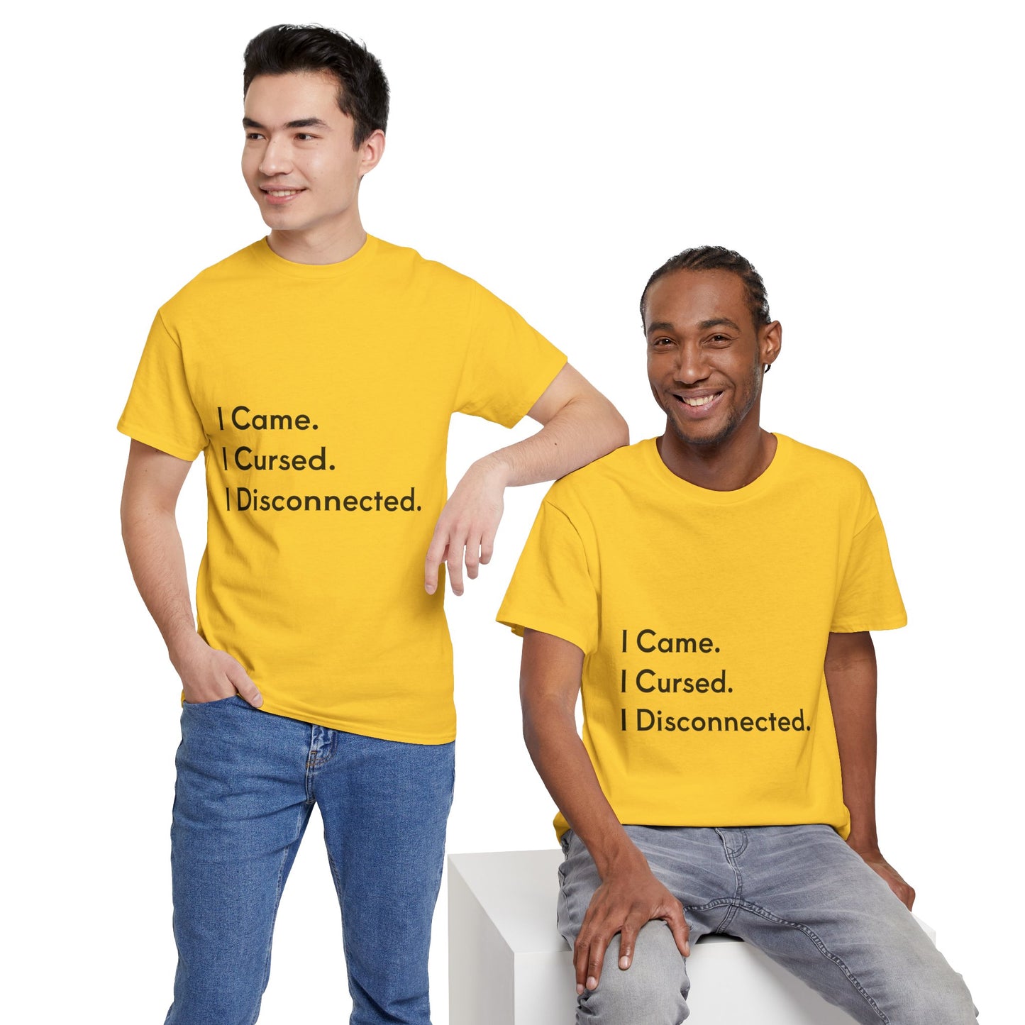 I Came I Cursed I Disconnected Unisex Heavy Cotton Tee, Funny Halloween T-Shirt