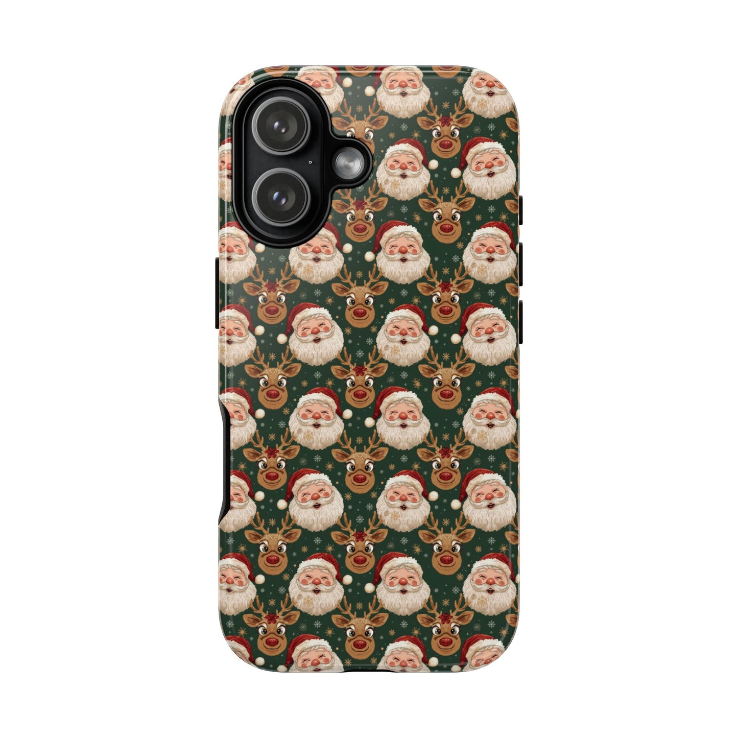 Christmas Santa-Reindeer Phone Case, Dual Layer Phone Case for Iphone 17, 16, 15, 14, 13, 12, 11 & Samsung