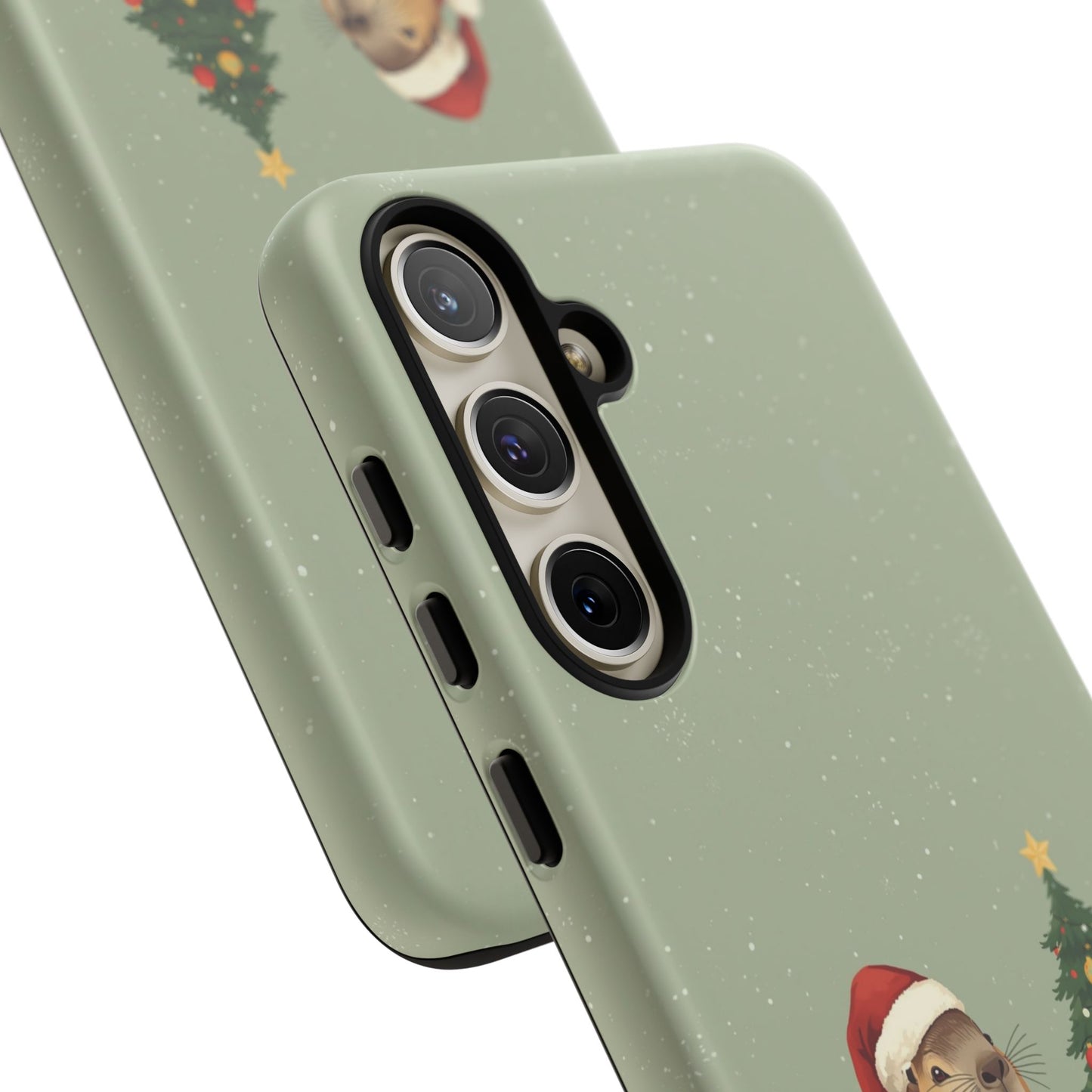 Christmas Phone Case with Capybara Design, Dual Layer Protective Case for Iphone 17, 16, 15, 14, 13 & Samsung