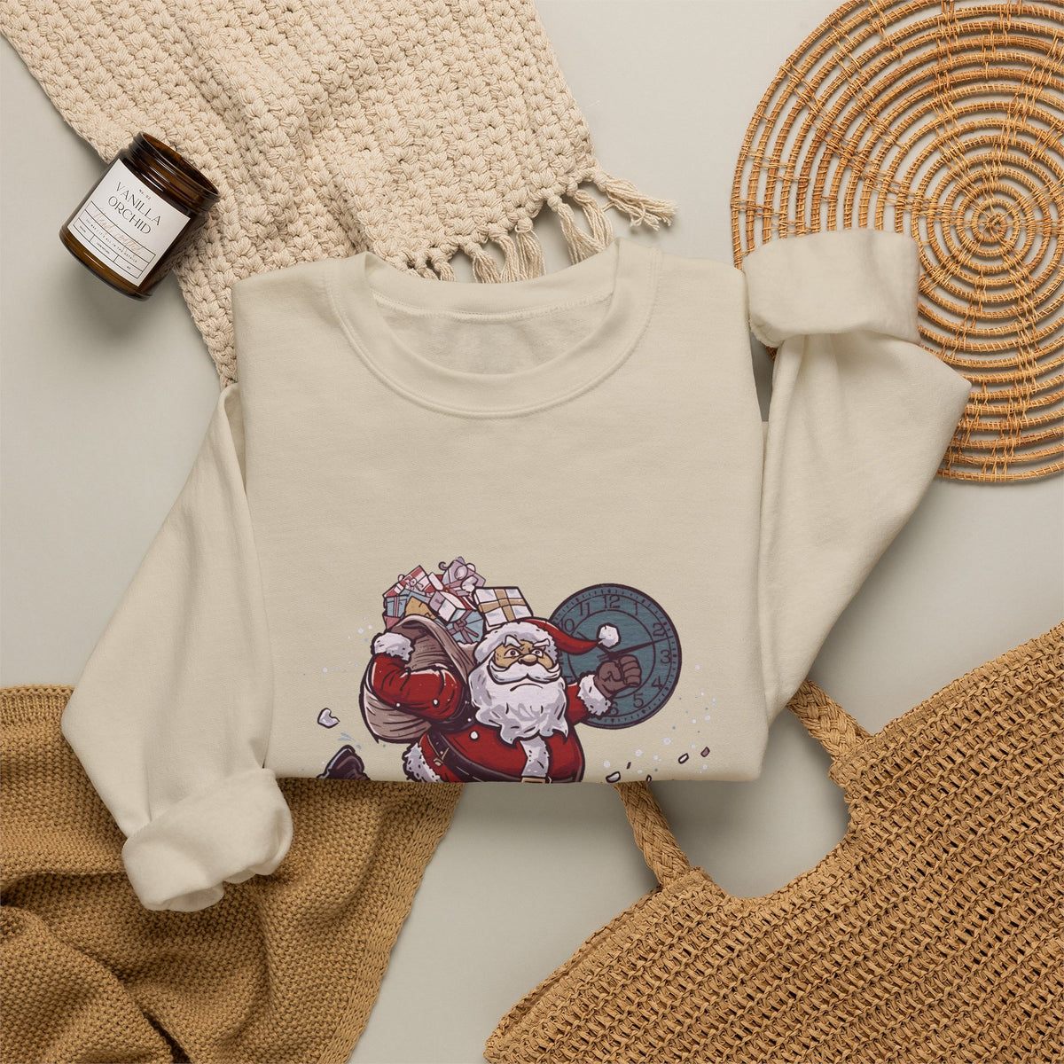 Santa Cardio Sweatshirt - Holiday Funny Gift, Christmas Apparel, Unisex Crewneck, Santa Workout