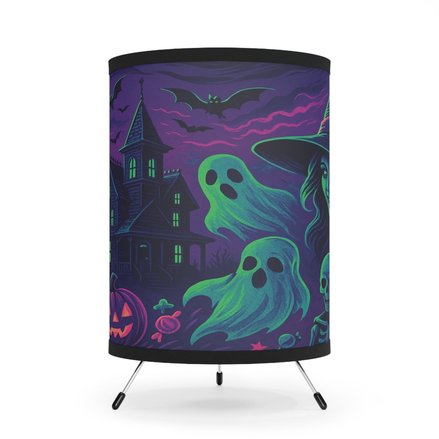 Halloween Tripod Lamp, Spooky Home Decor, Unique Nightlight for Parties