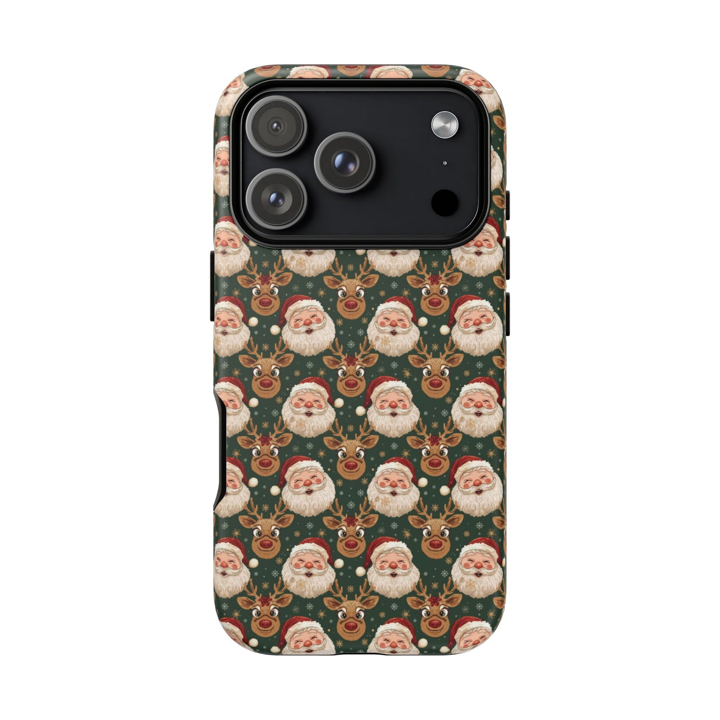 Christmas Santa-Reindeer Phone Case, Dual Layer Phone Case for Iphone 17, 16, 15, 14, 13, 12, 11 & Samsung