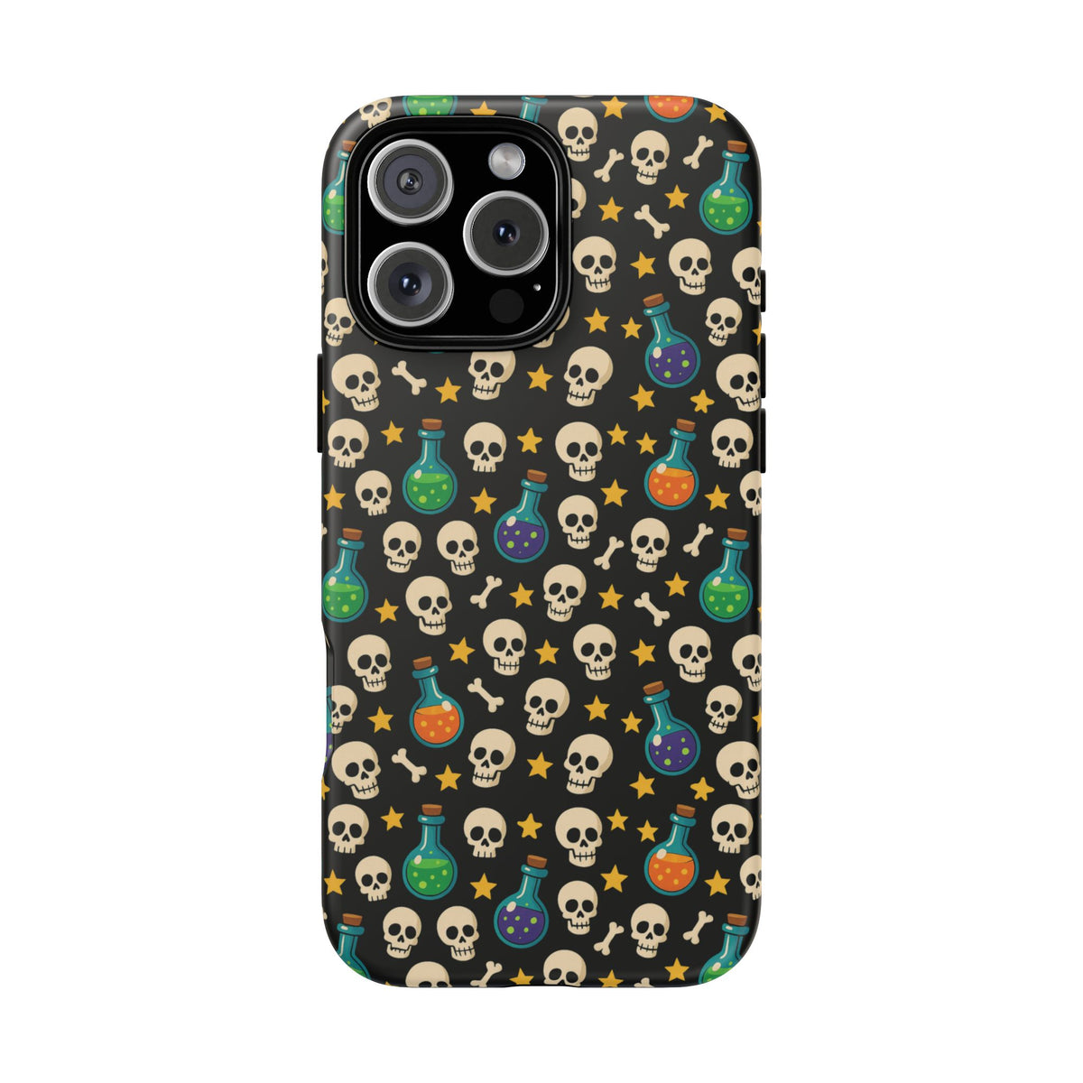 Skull & Potion Phone Case, Trendy Cell Phone Cover, Halloween Gift, Gothic Phone Accessory, Spooky Style Case, Tough Cases