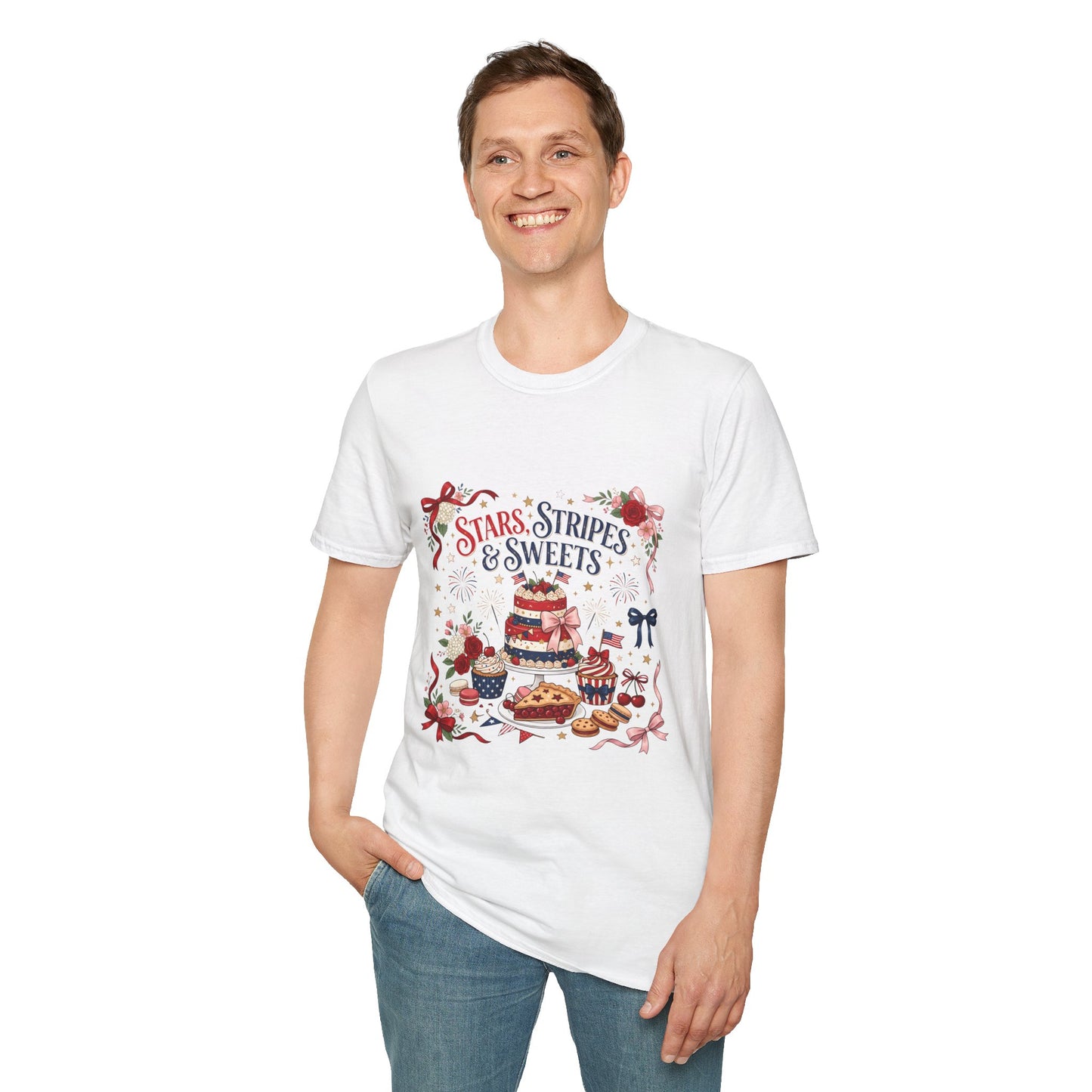 Stars, Stripes & Sweets T-Shirt — Patriotic 4th of July Dessert Graphic Tee