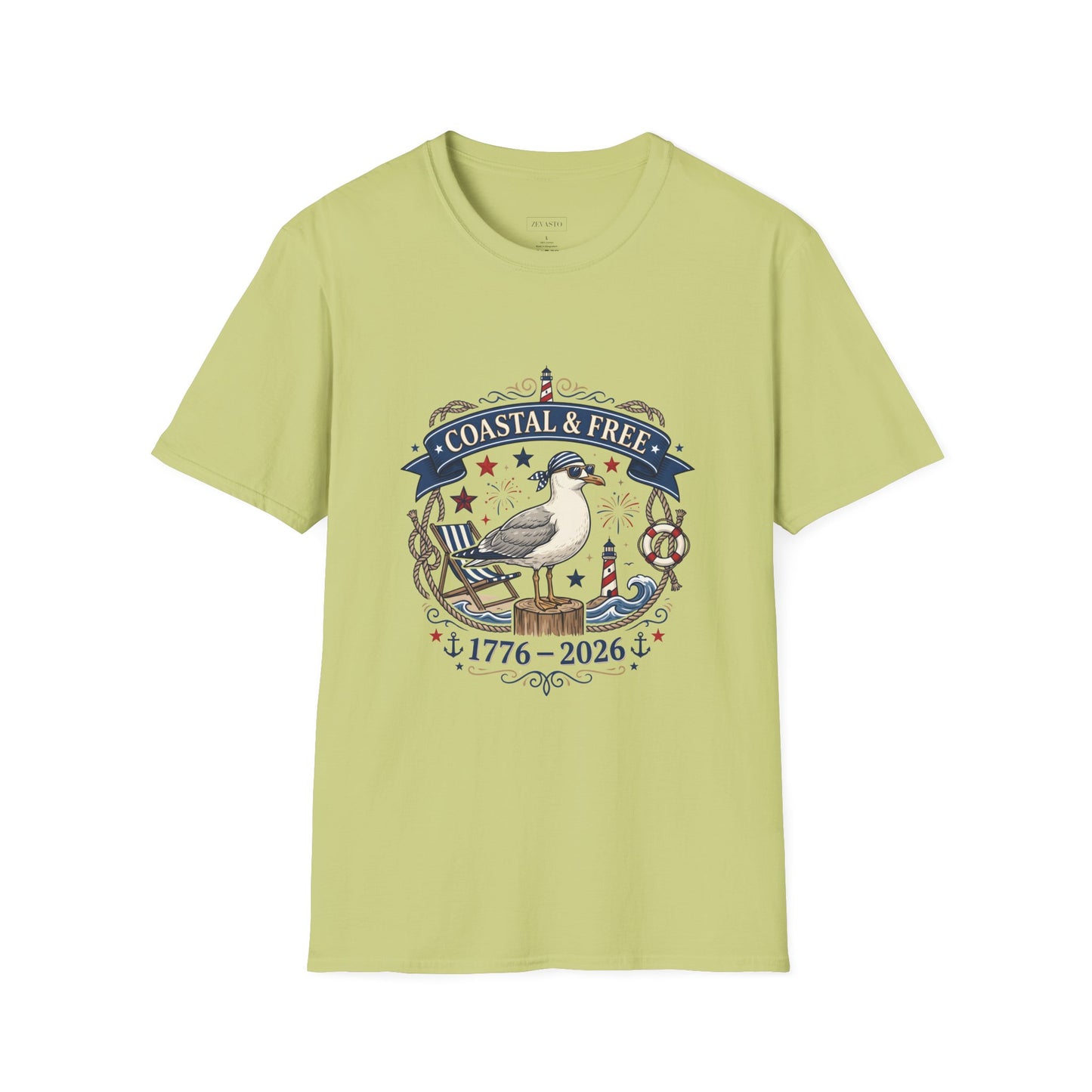 Coastal & Free Seagull T-Shirt — Patriotic 4th of July Tee