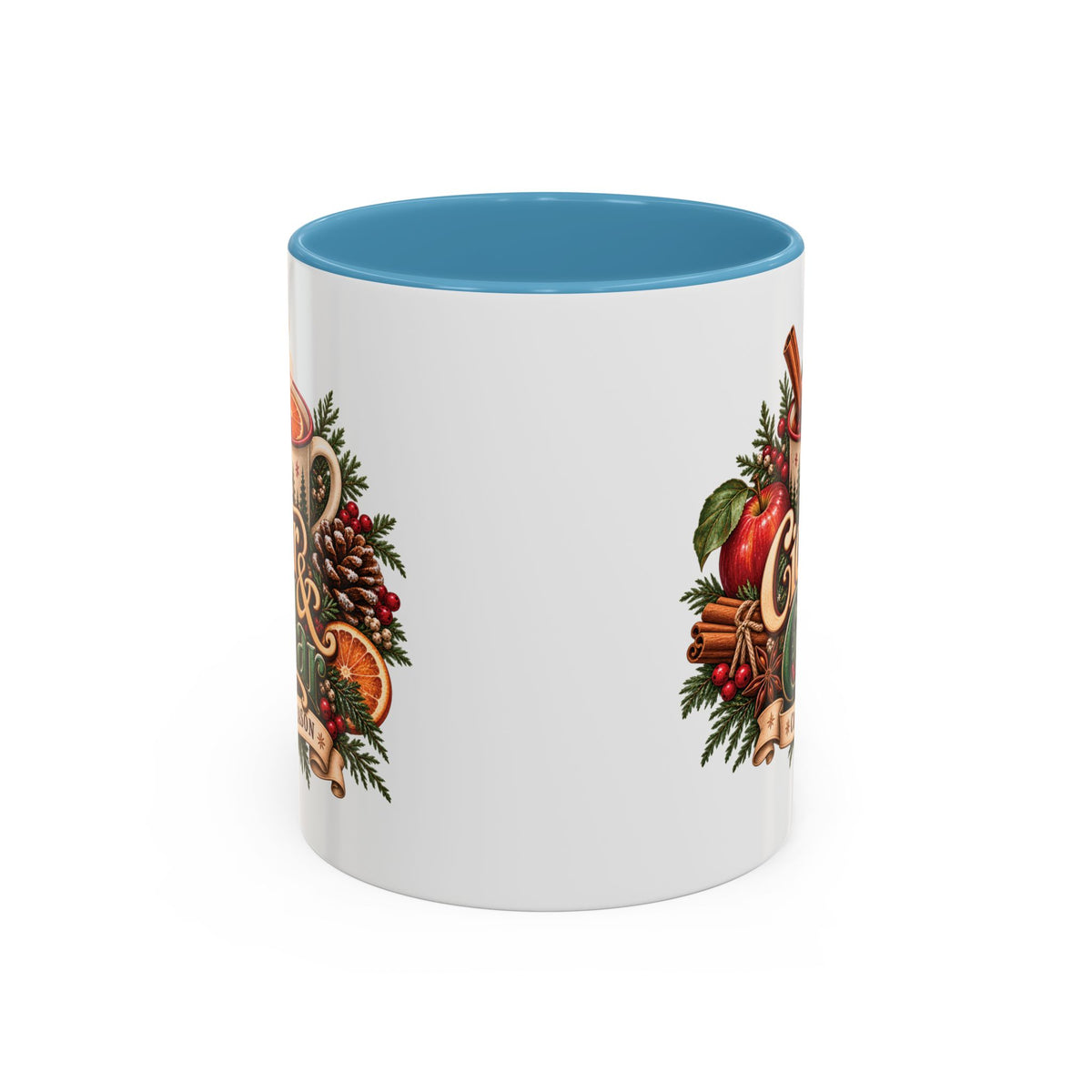 Cider & Cedar Accent Coffee Mug — Cozy Fall Hot Drink Gift (11 oz)