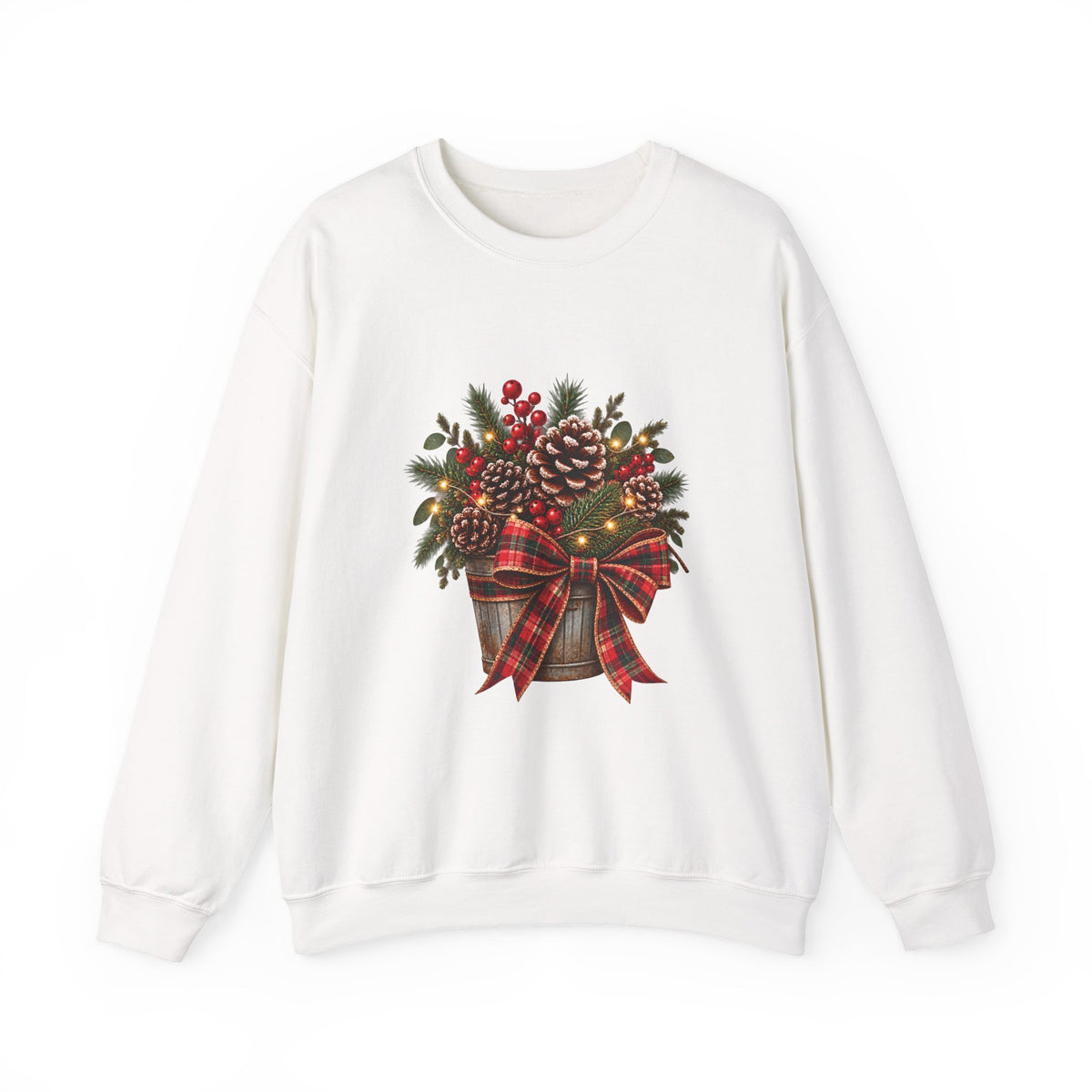 Christmas Pinecone Basket Crewneck Sweatshirt