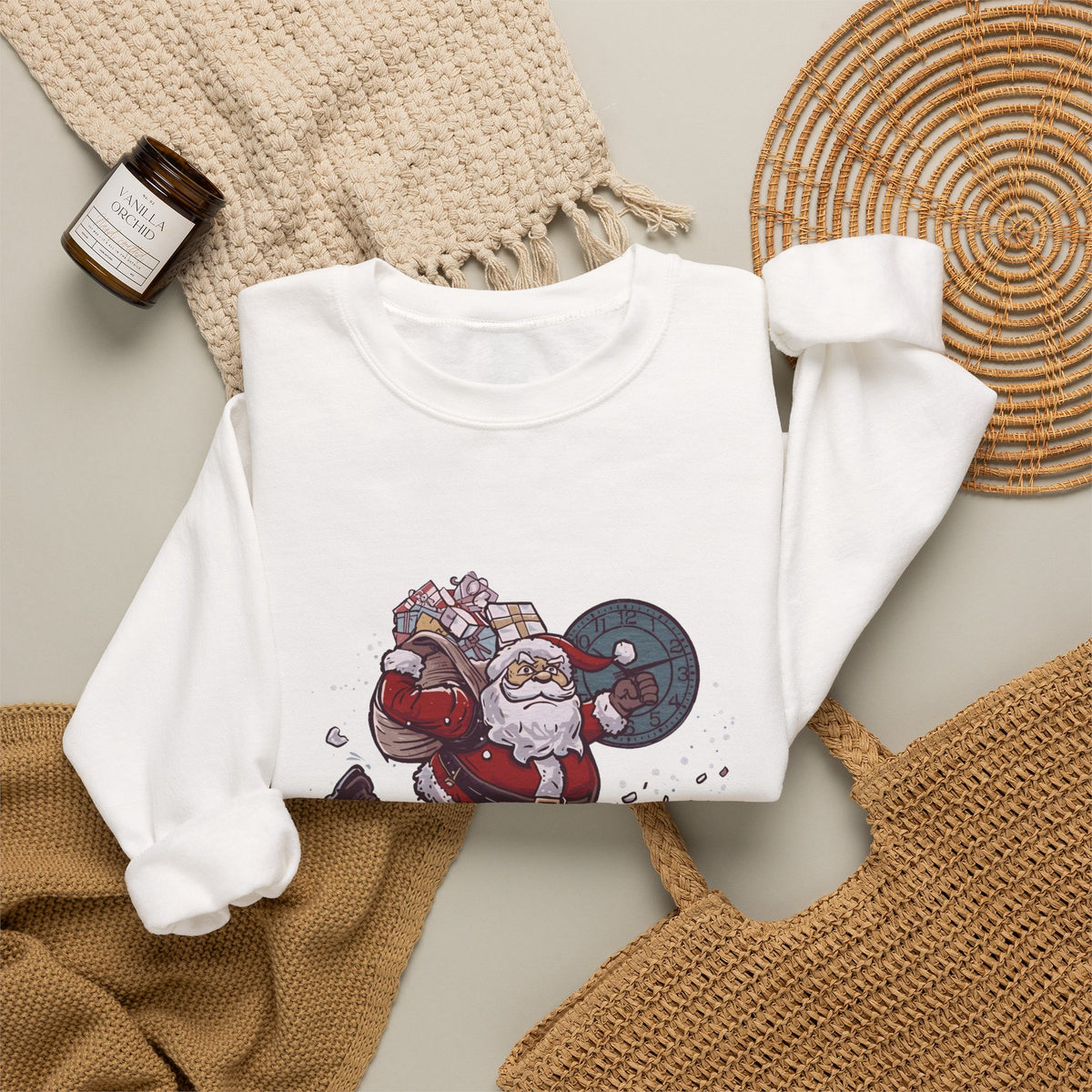 Santa Cardio Sweatshirt - Holiday Funny Gift, Christmas Apparel, Unisex Crewneck, Santa Workout