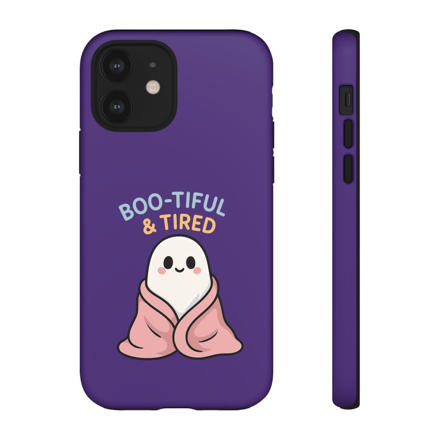 Boo-Tiful & Tired Phone Case, Halloween-Themed Design