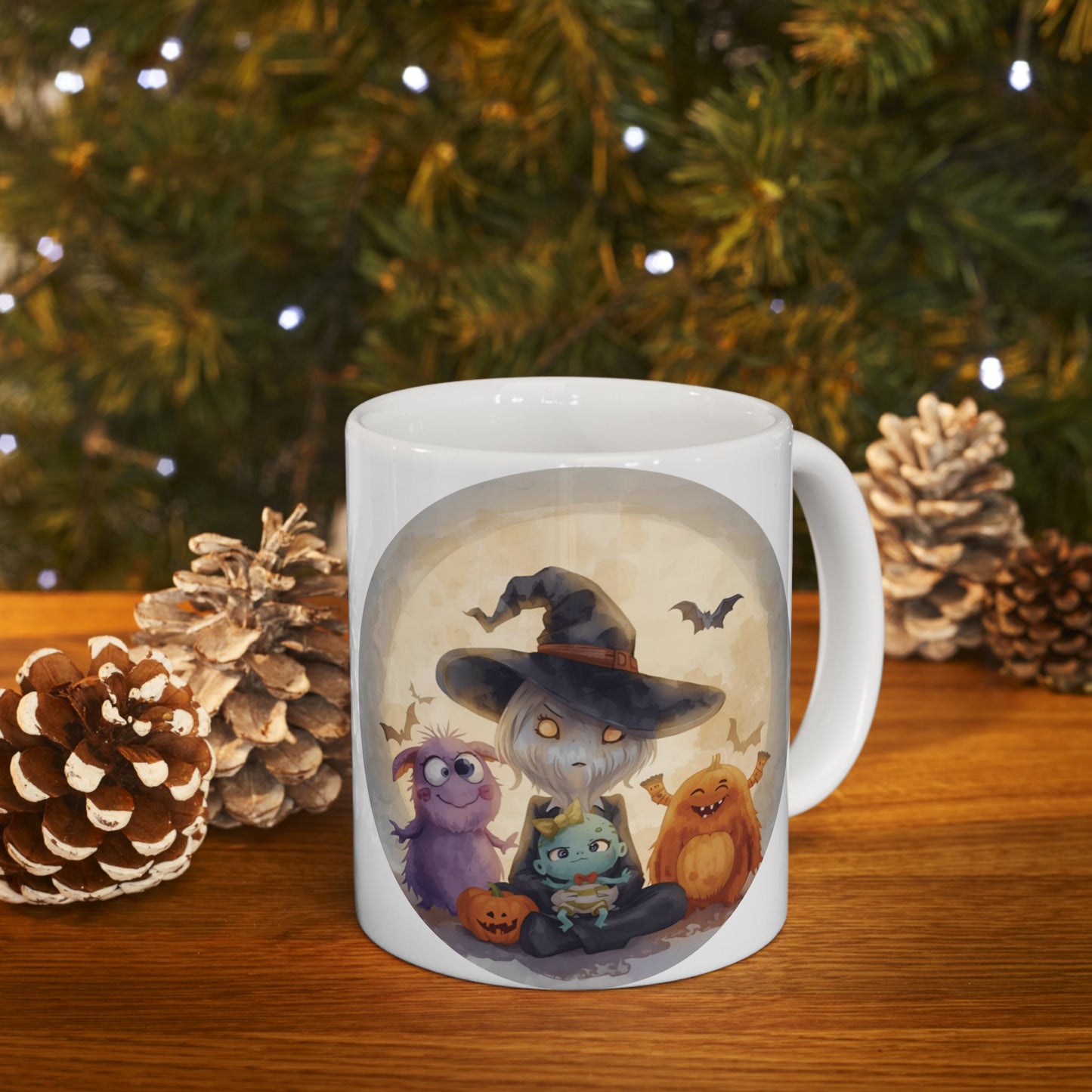 Whimsical Halloween Mug, Cute Monster Design